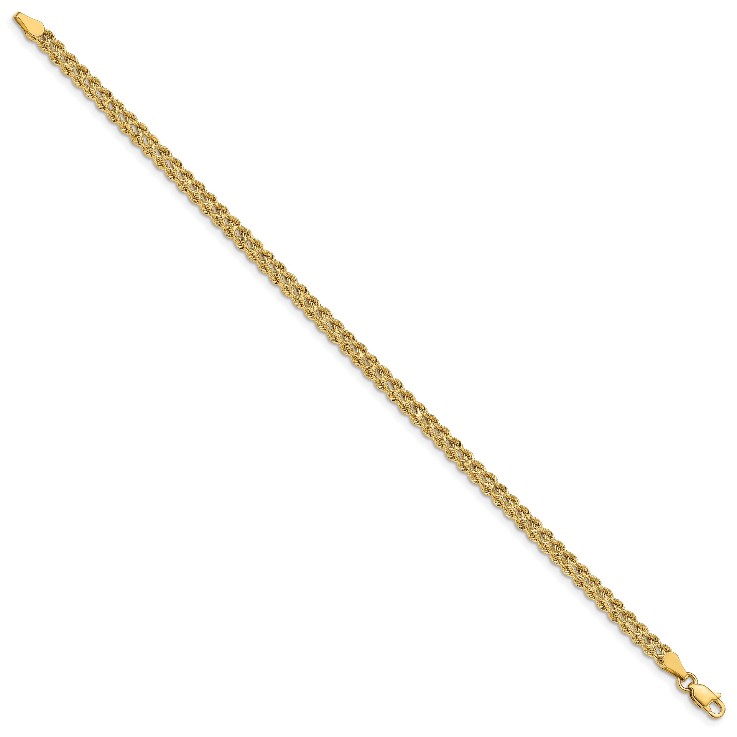 10K Yellow Gold 3.75mm Double Strand Rope Bracelet