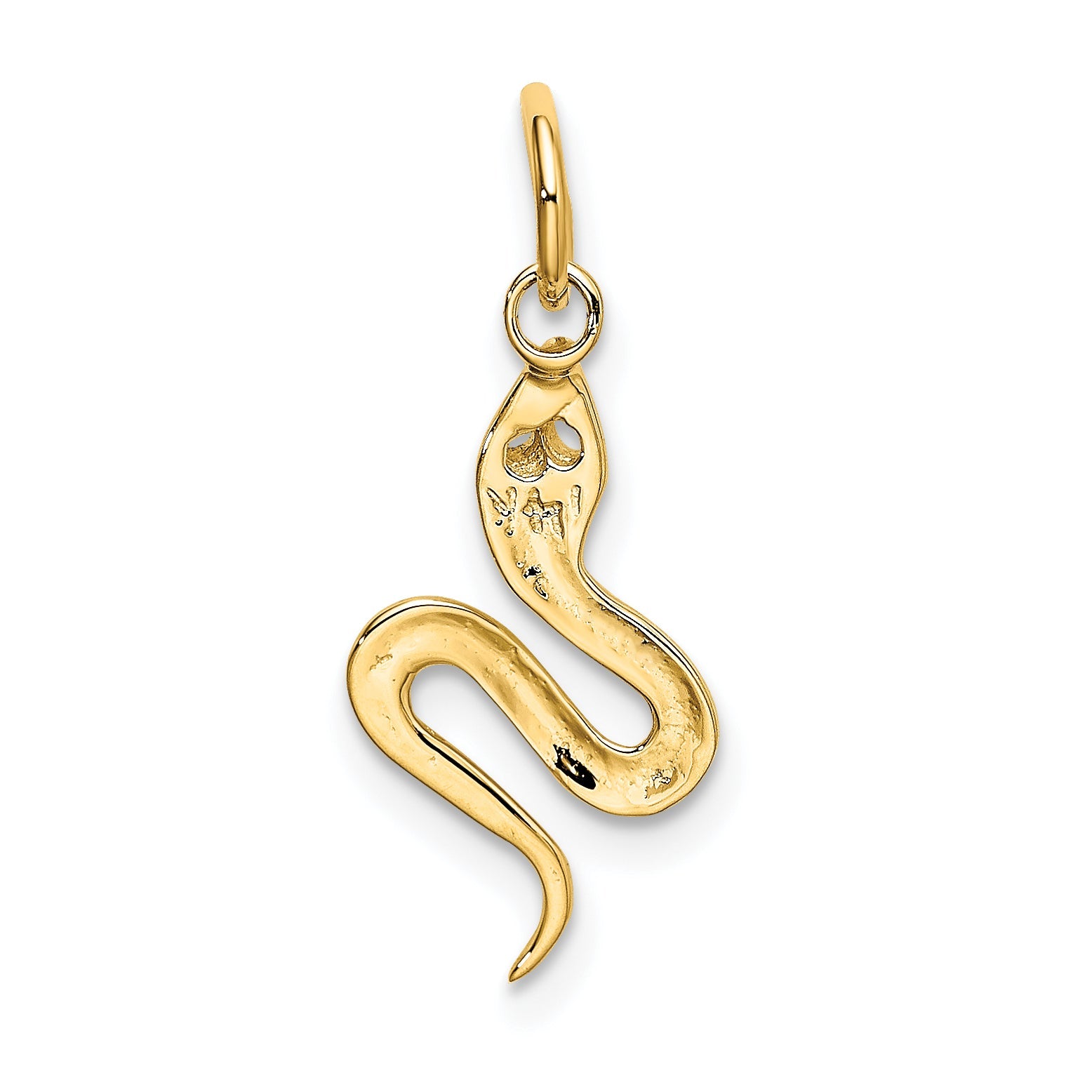 10K Yellow Gold Solid Polished Snake Charm