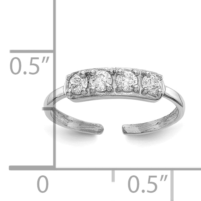 10K White Gold 10K Cz Toe Ring