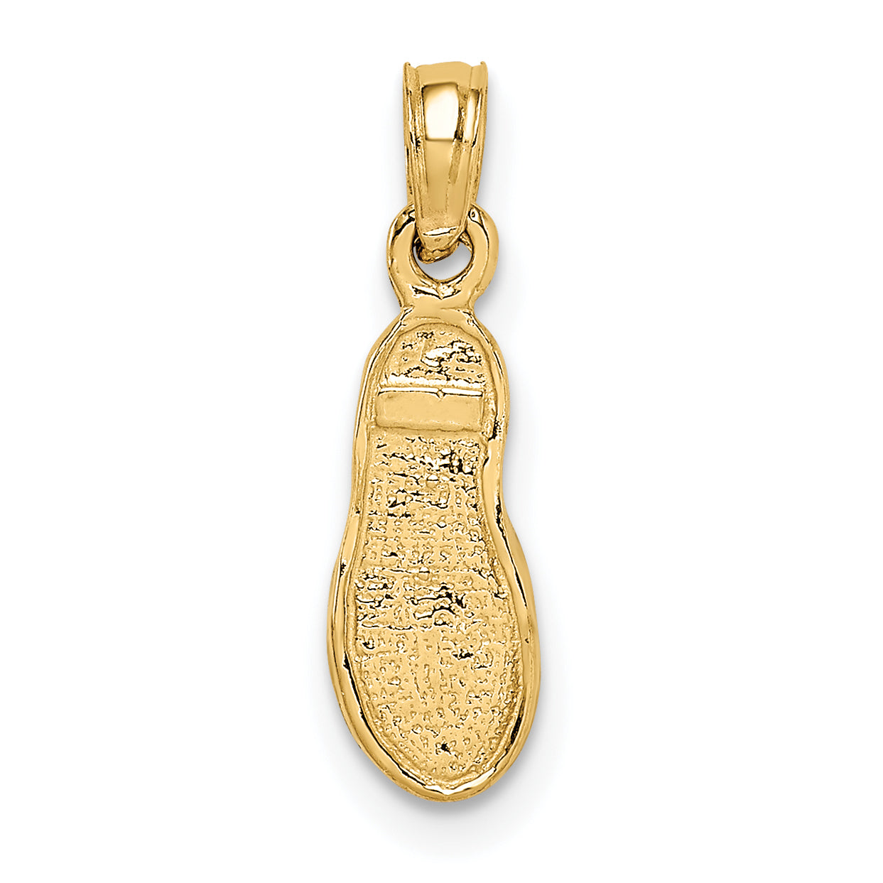 10K Yellow W/Rhodium & Rhodium Single Flip-Flop Pendant