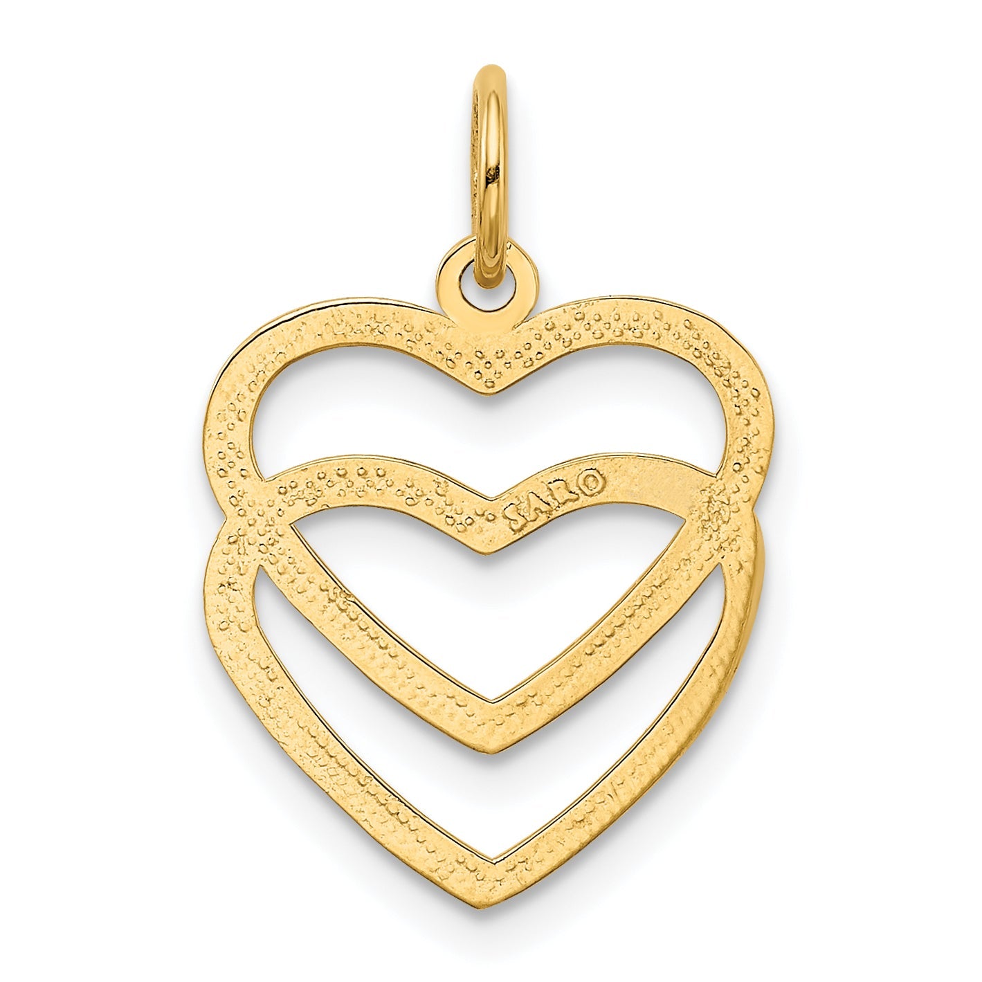 10K Yellow Gold 10K Polished Double Heart Pendant