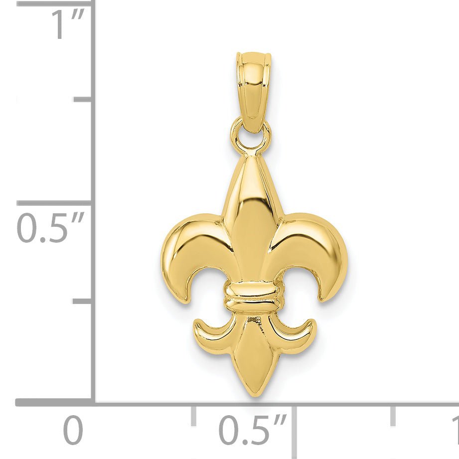10K Yellow Gold Fleur De Lis Pendant