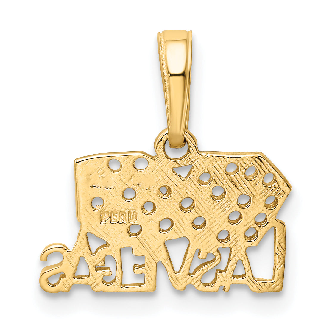 10K Yellow Gold Las Vegas W/Dice Pendant