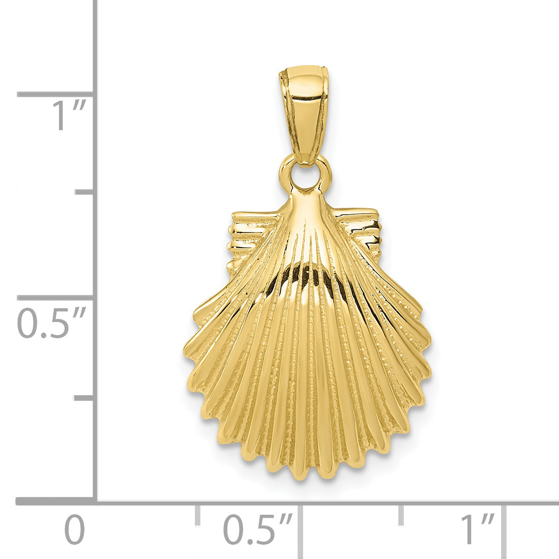 10K Yellow Gold 10K Scallop Shell Pendant