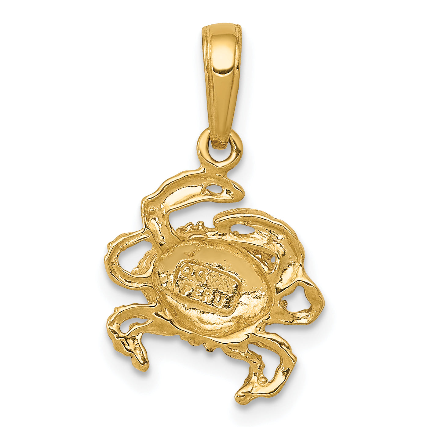 10K Yellow Gold Crab Charm