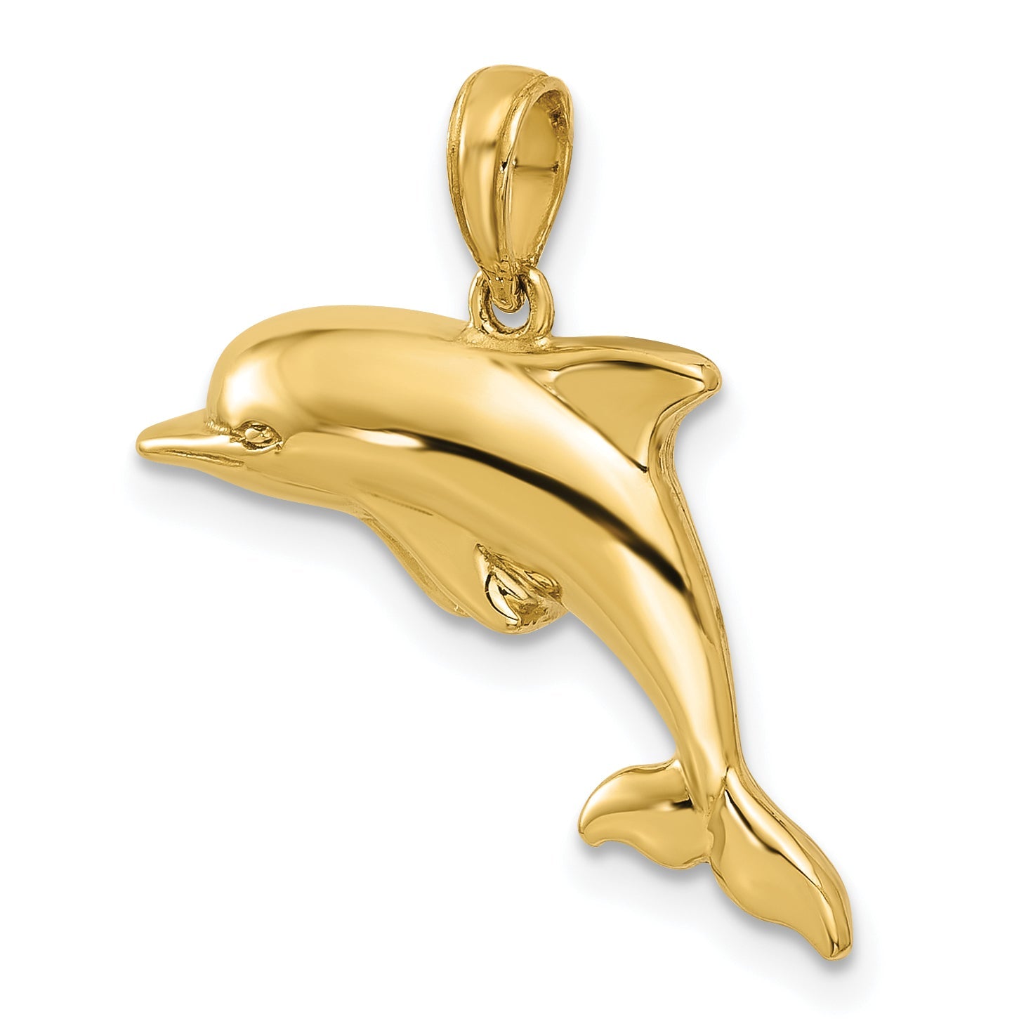 10K Yellow Gold Dolphin Pendant