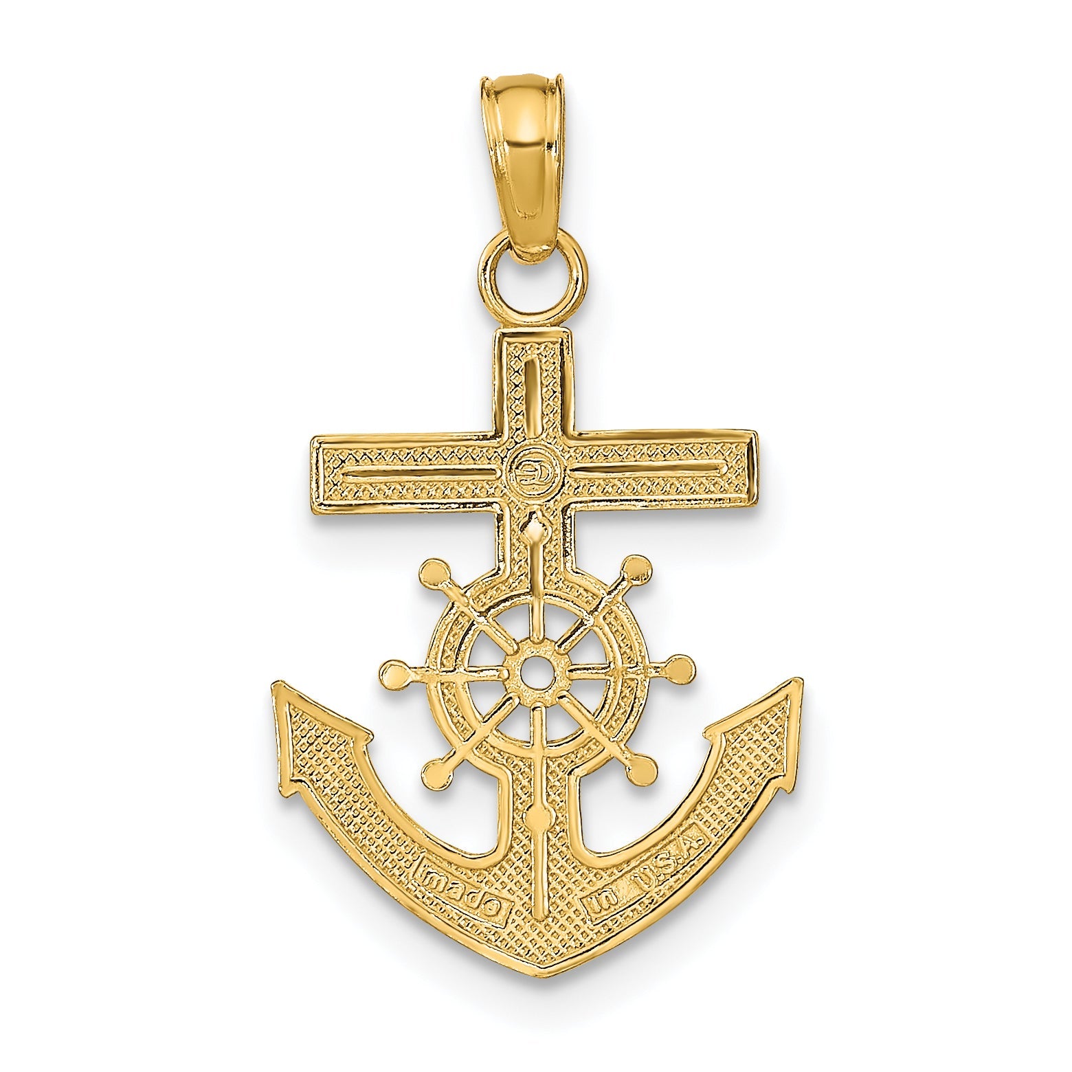10K Yellow Gold Mariner'S Cross Pendant
