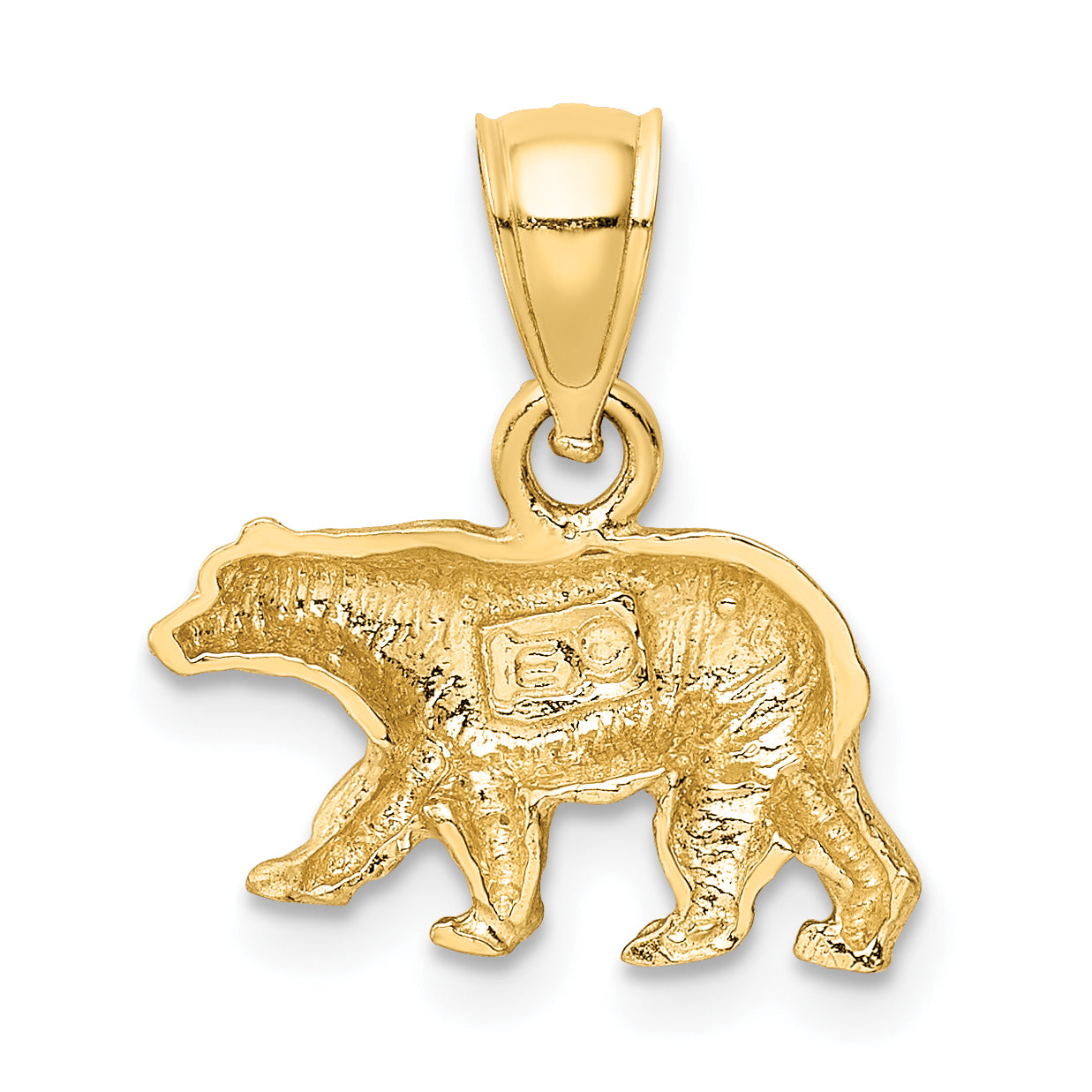 10K Yellow Gold 10K Diamond-Cut Bear Pendant