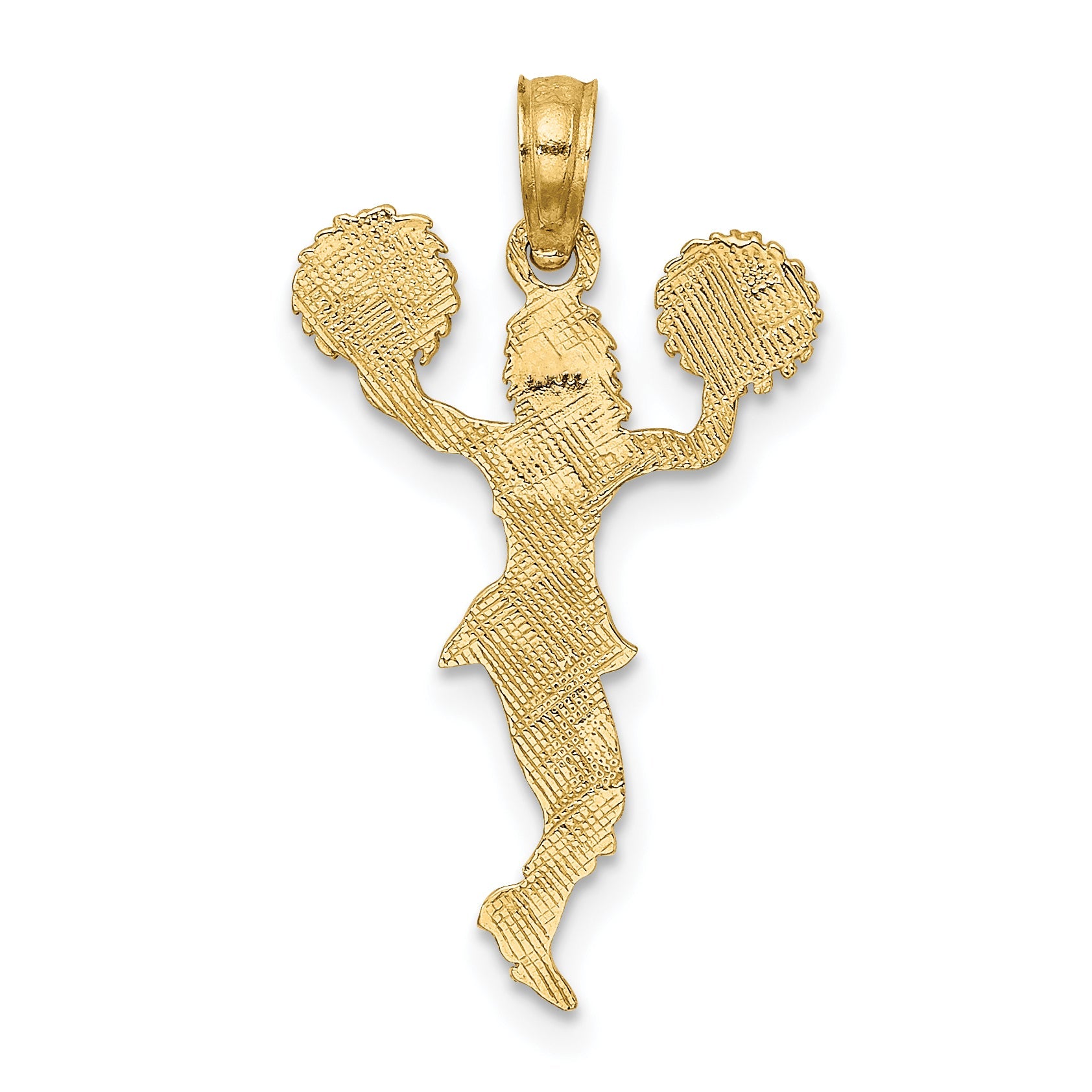 10K Yellow Gold 10K Cheerleader With Pom-Poms Pendant