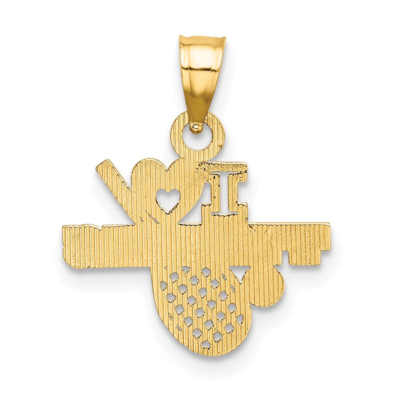10K Yellow Gold 10K I Heart Tennis Charm