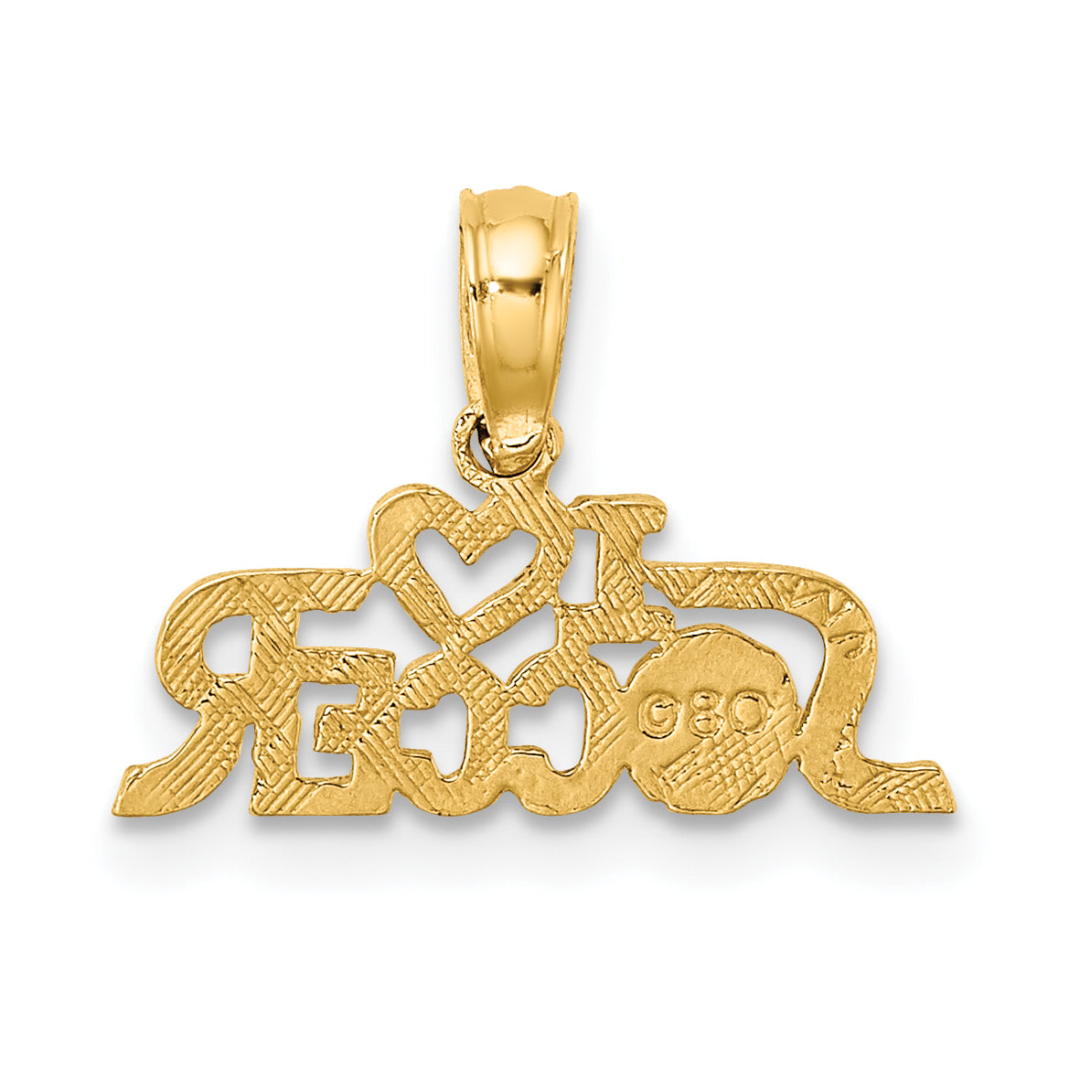 10K Yellow Gold 10K I Heart Soccer Charm