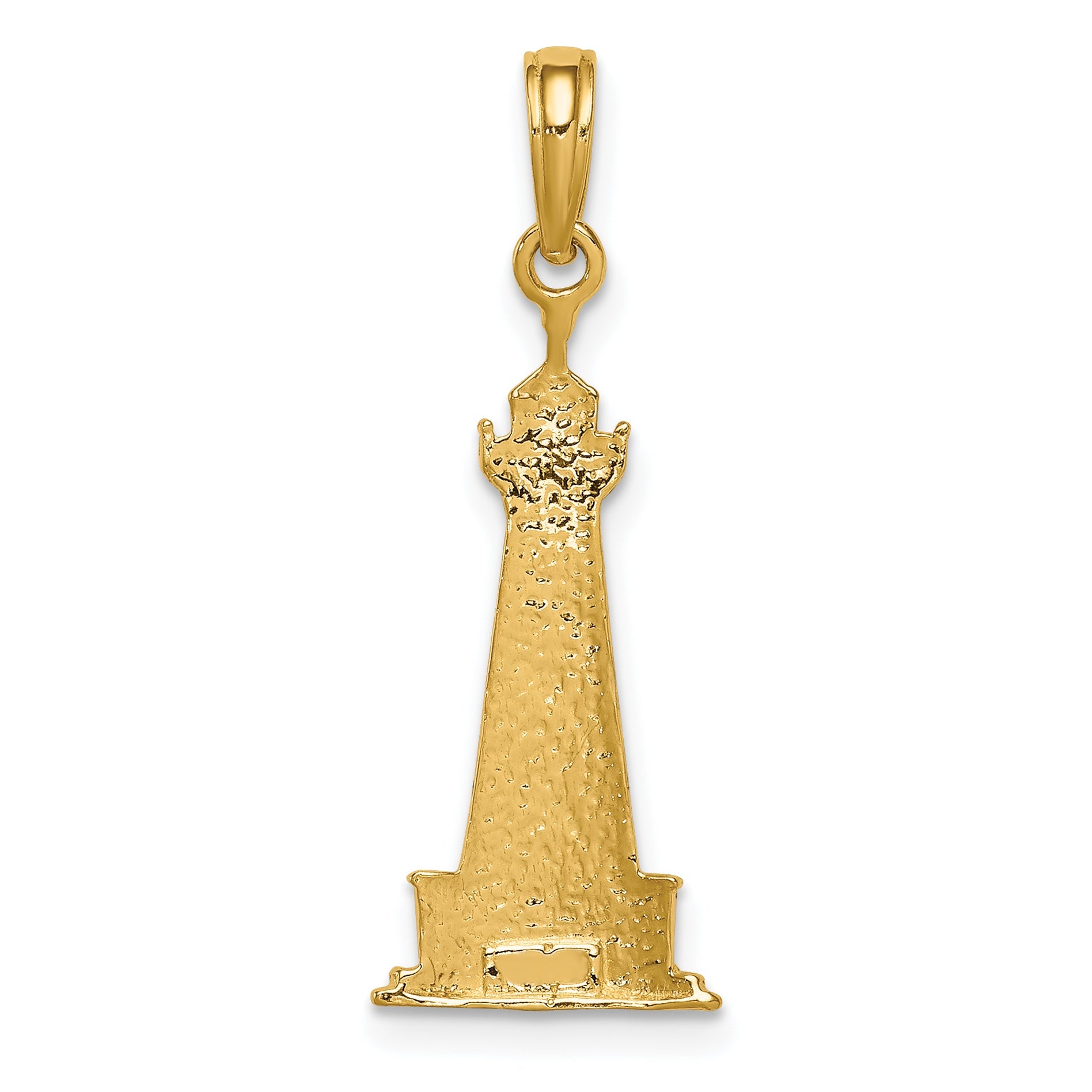 10K Yellow W/Rhodium 10K And Rhodium Cape Hatteras Lighthouse Pendant