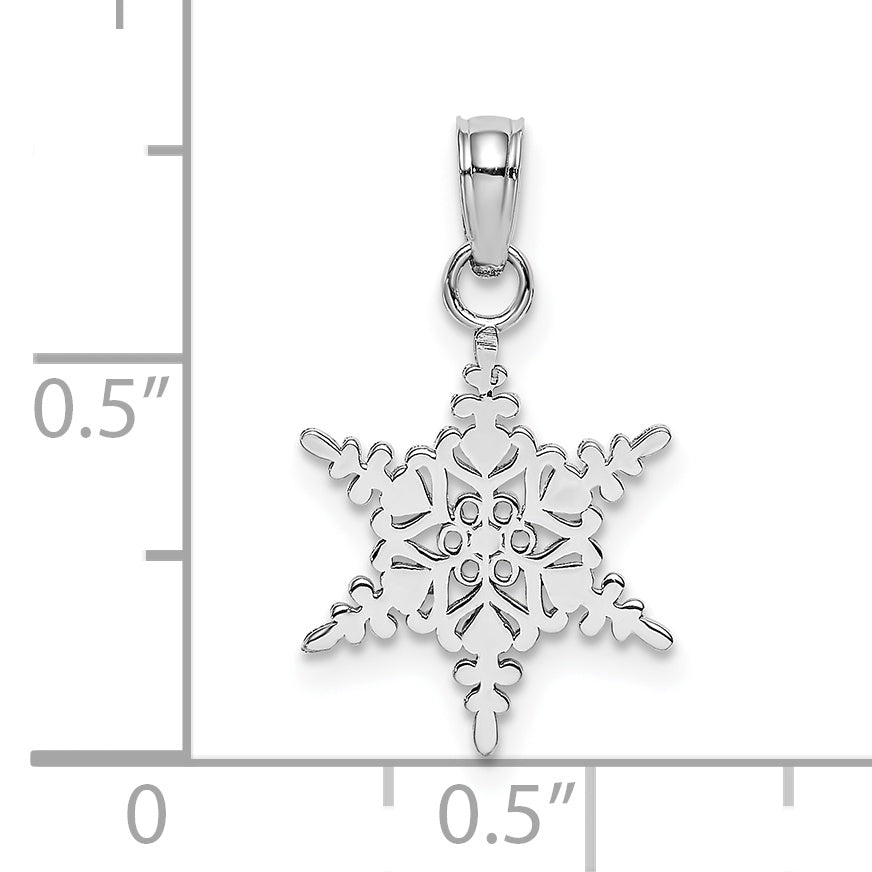 10K White Gold Small Snowflake Pendant