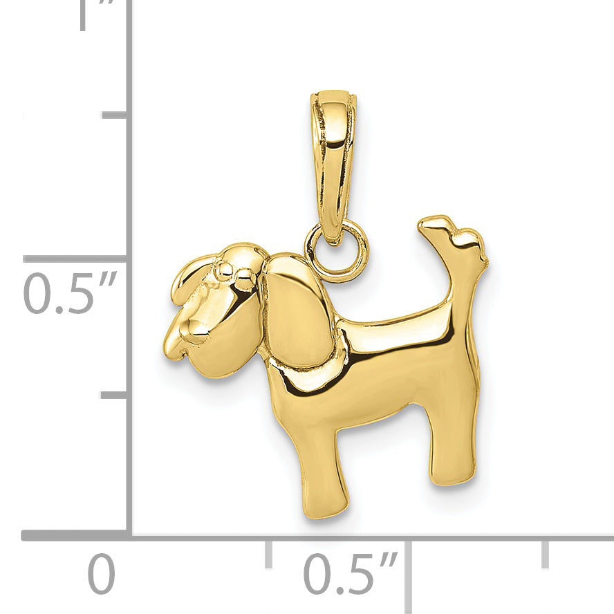10K Yellow Gold Polished Dog Charm