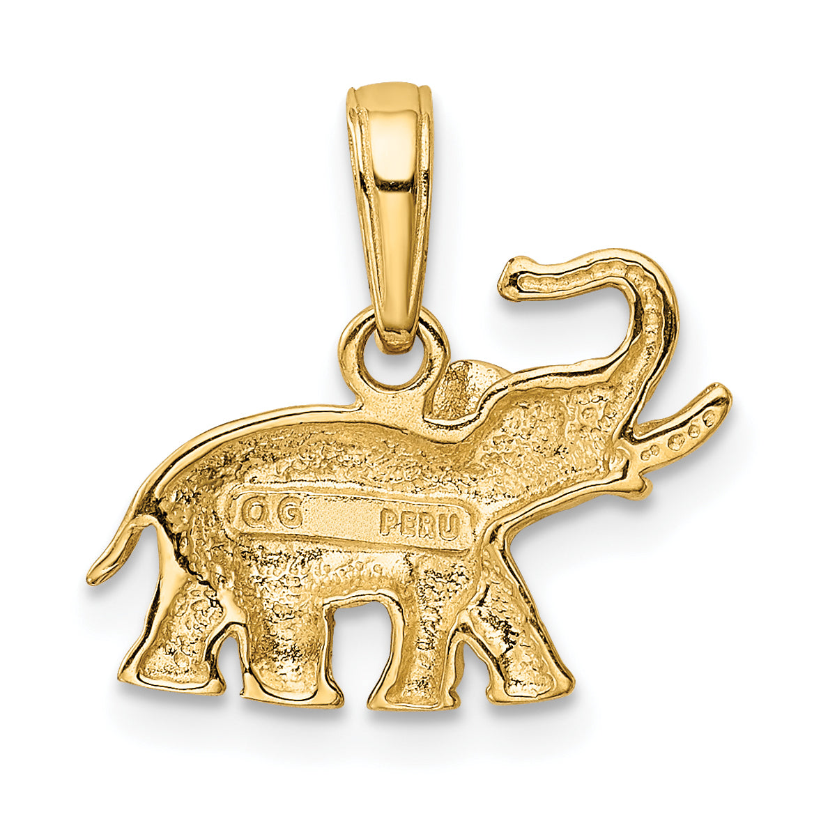 10K Yellow Gold Polished Elephant Charm