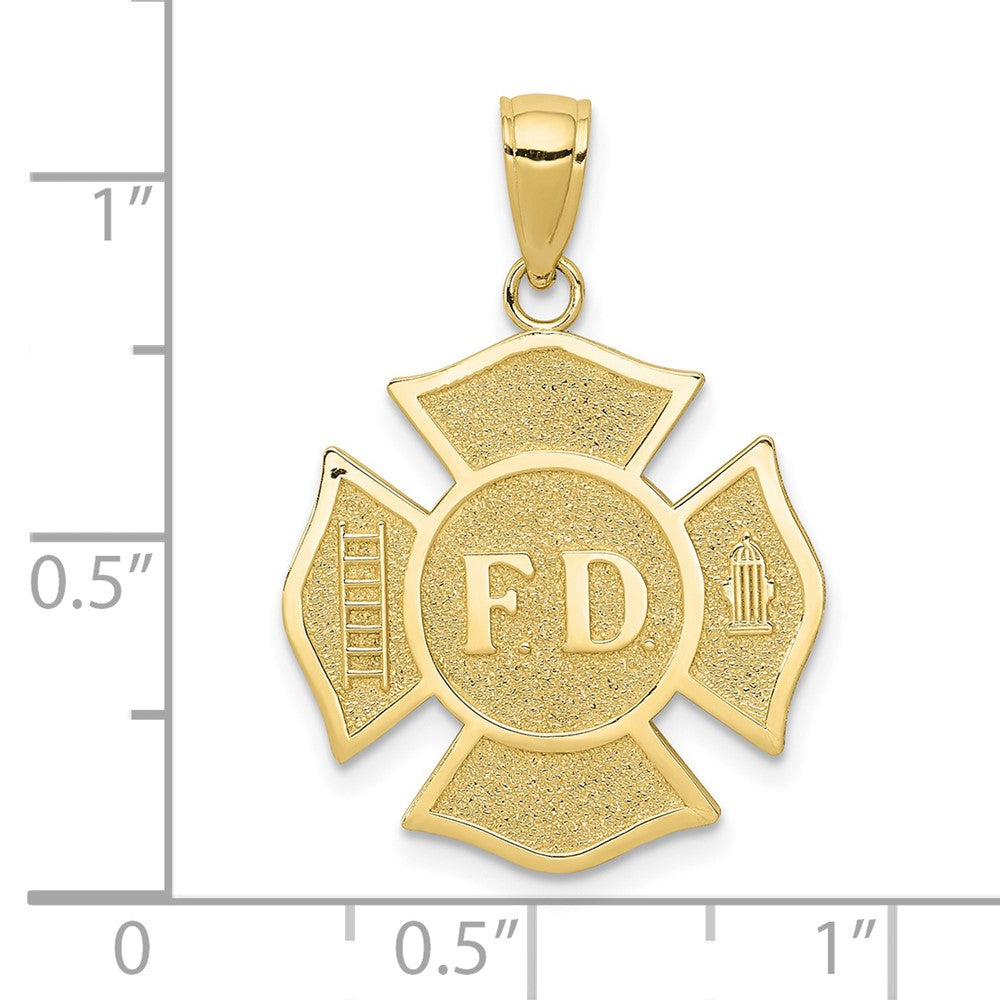 10K Yellow Gold Fire Dept. Maltese Cross Pendant