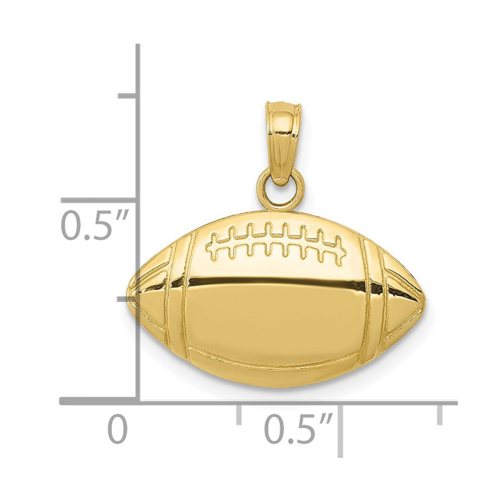 10K Yellow Gold Football Pendant