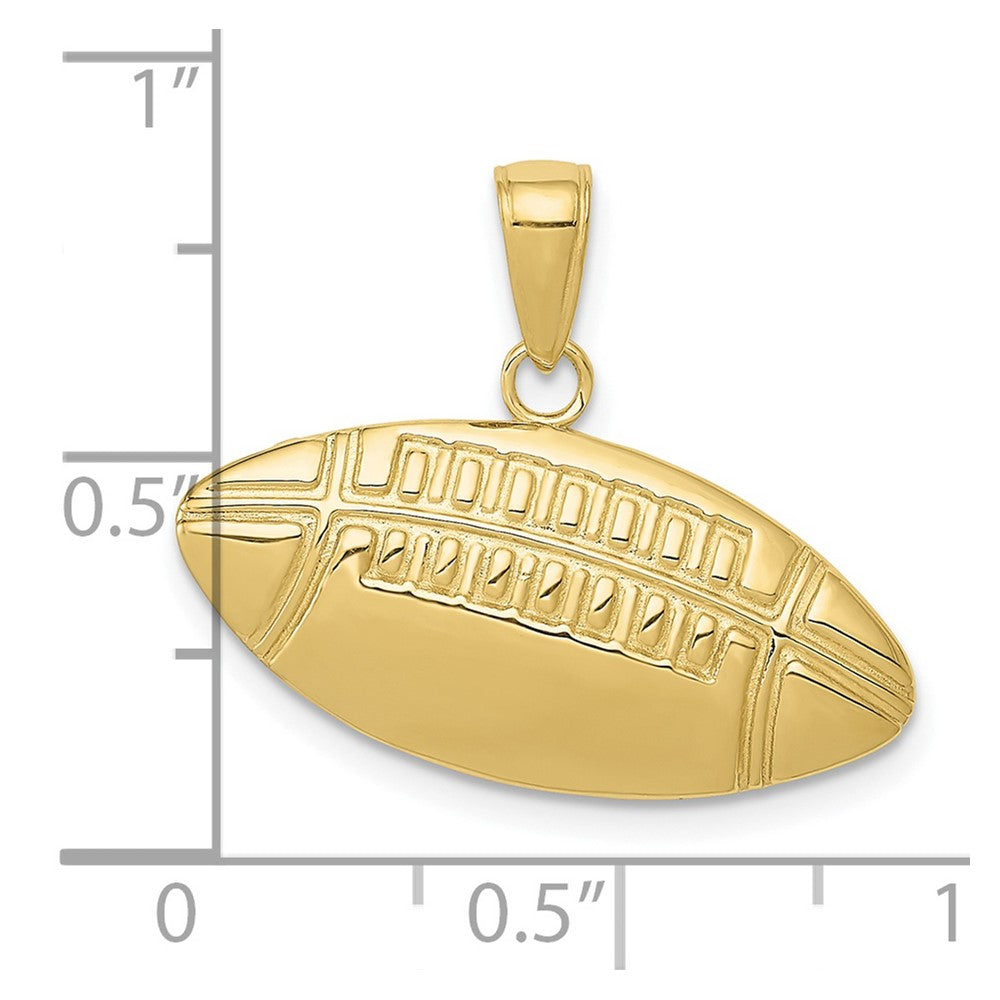 10K Yellow Gold 10K Diamond-Cut Medium Football Charm
