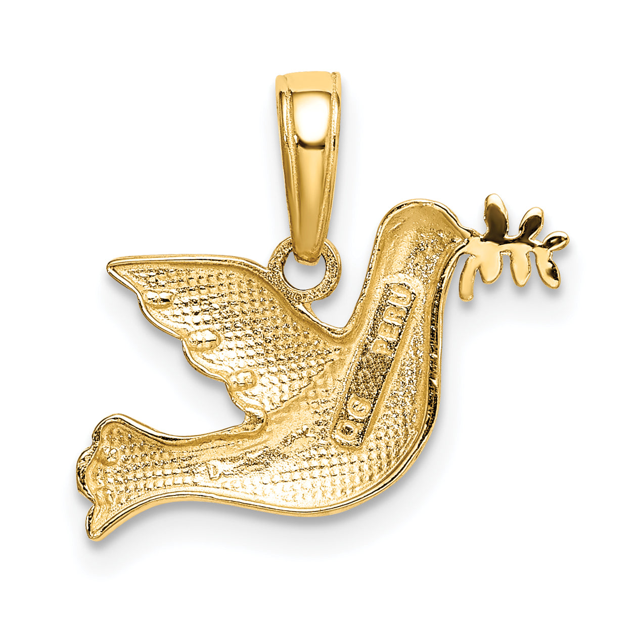 10K Yellow Gold Polished Dove Charm
