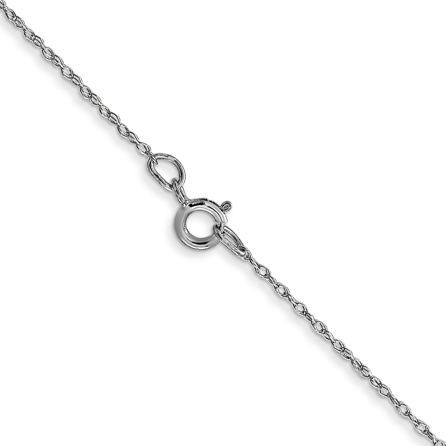 18 Inch 10K White Gold .5 mm Cable Rope Chain Necklace