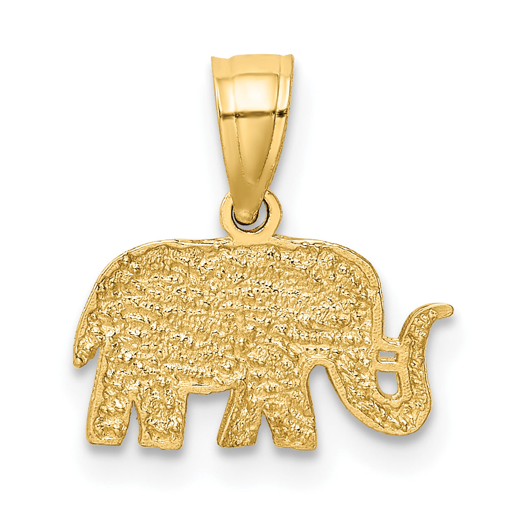 10K Yellow Gold Polished Elephant Pendant