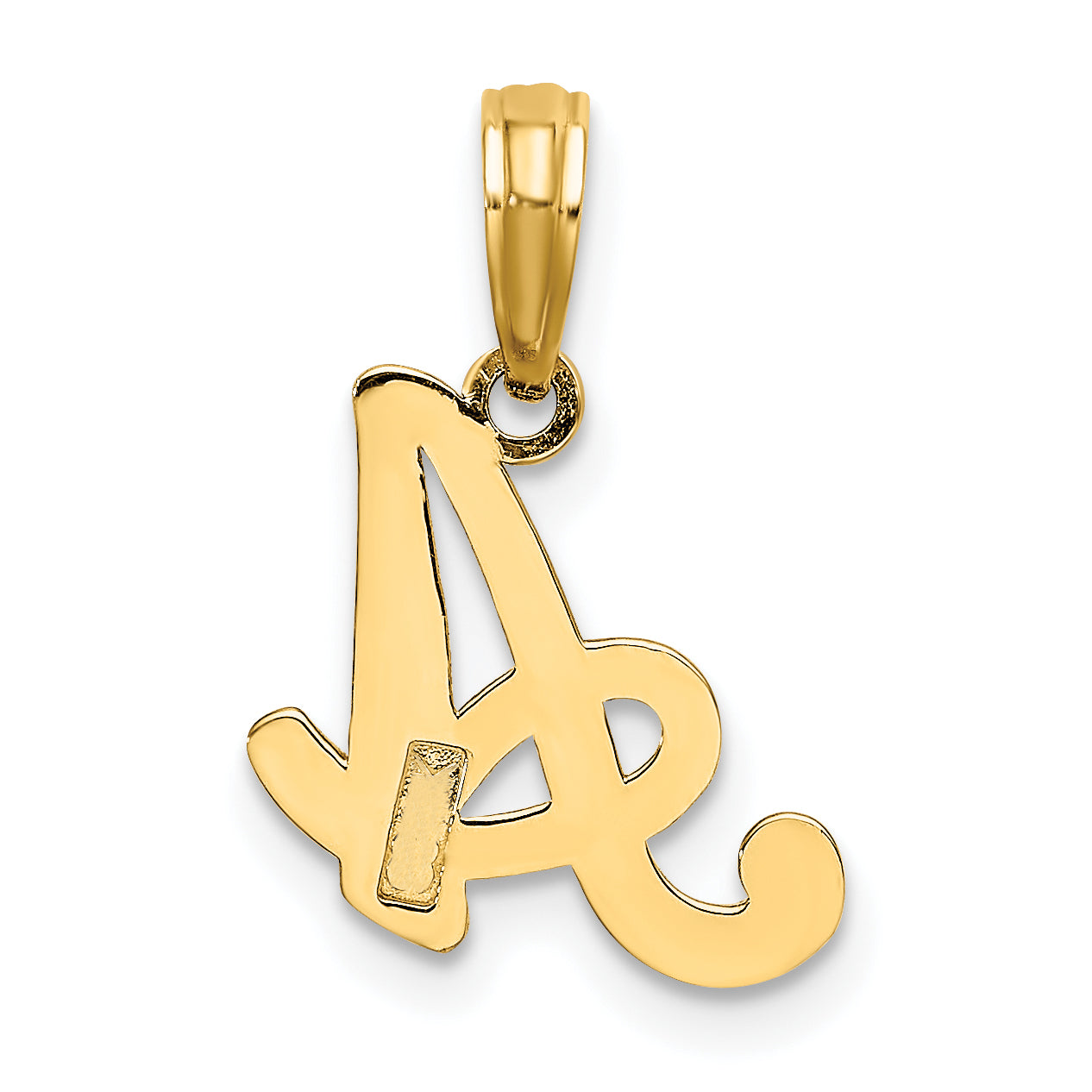 10K Yellow Gold 10K Polished A Script Initial Charm