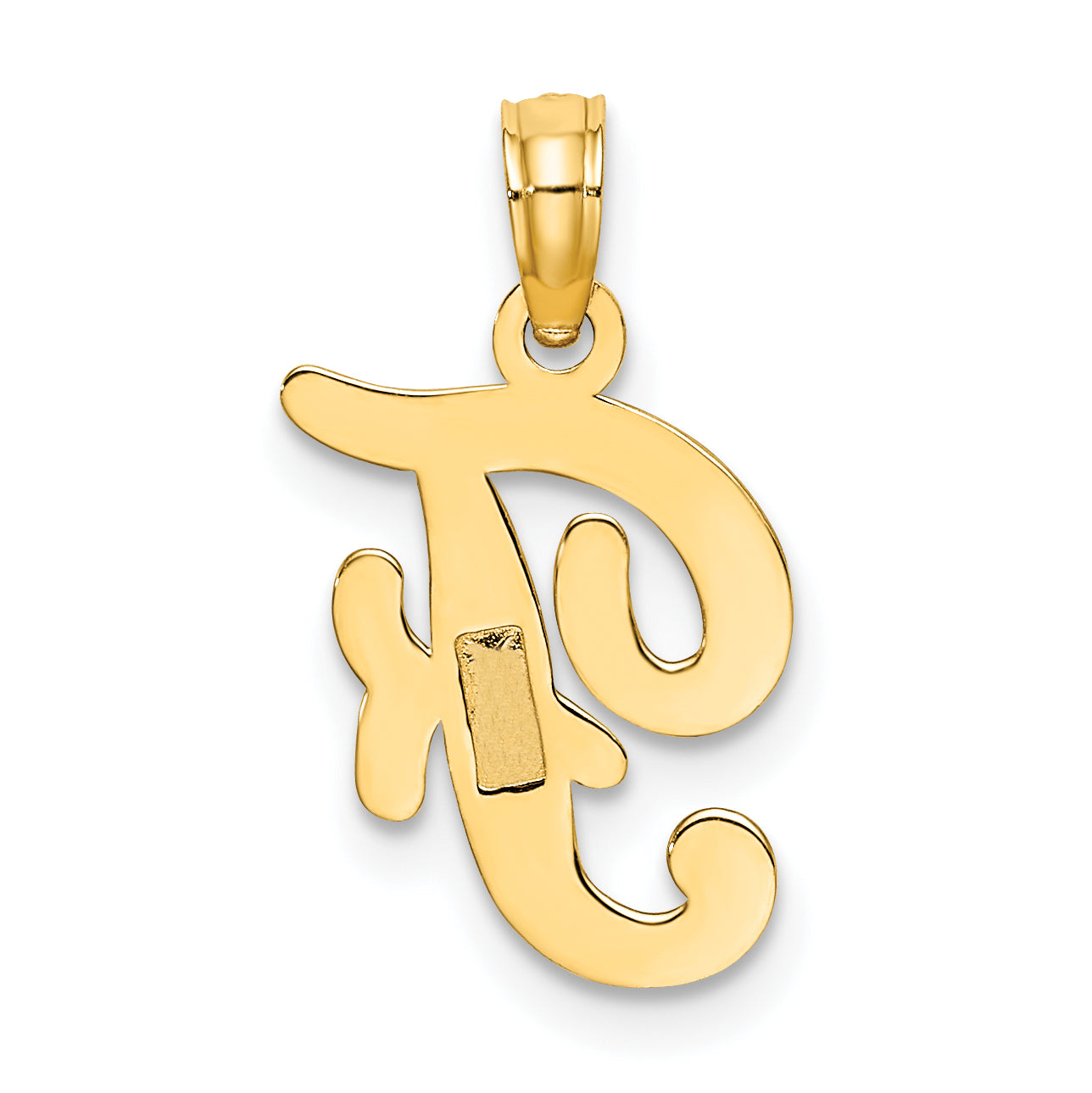 10K Yellow Gold 10K Polished F Script Initial Charm