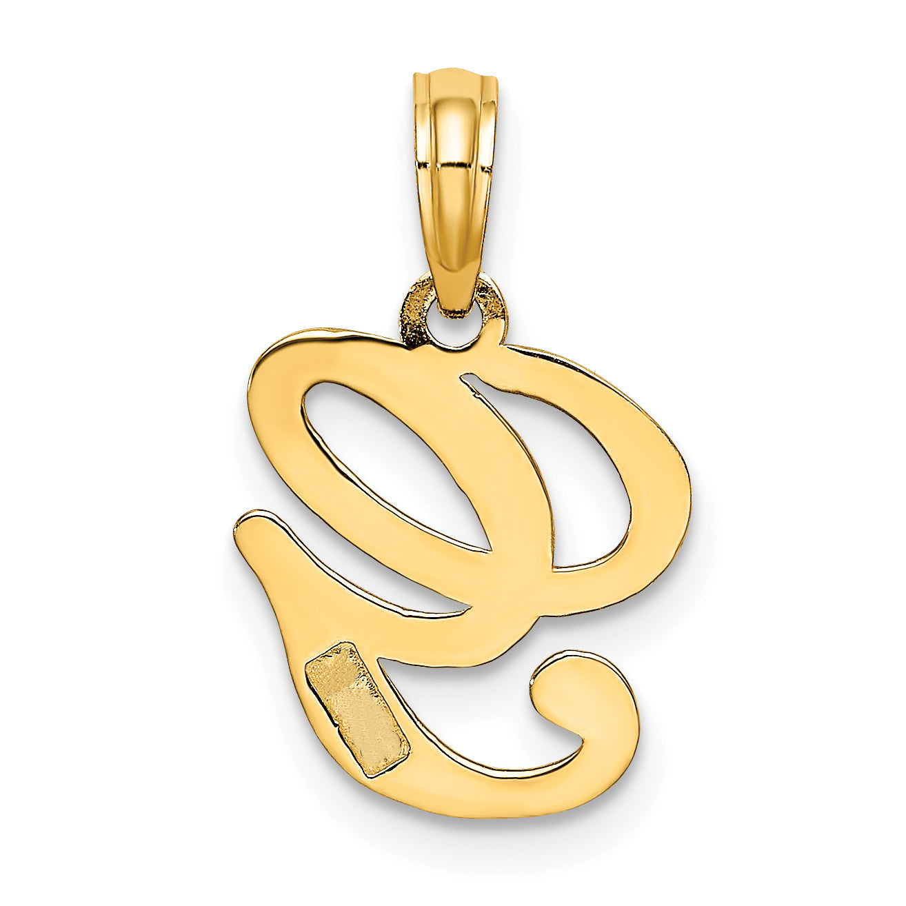 10K Yellow Gold 10K Polished G Script Initial Charm