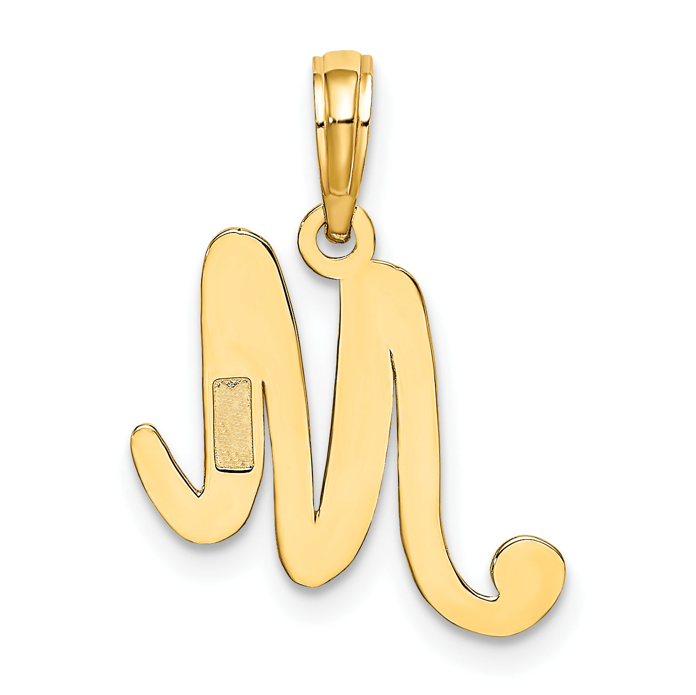 10K Yellow Gold 10K Polished M Script Initial Charm
