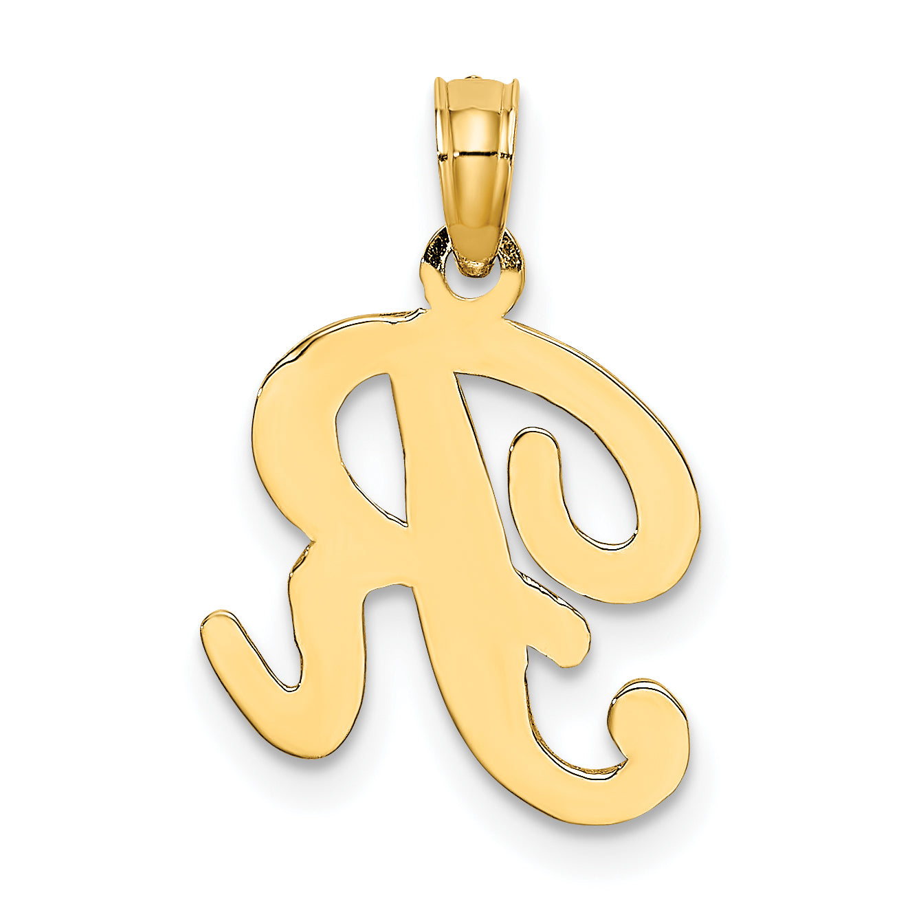 10K Yellow Gold 10K Polished R Script Initial Charm