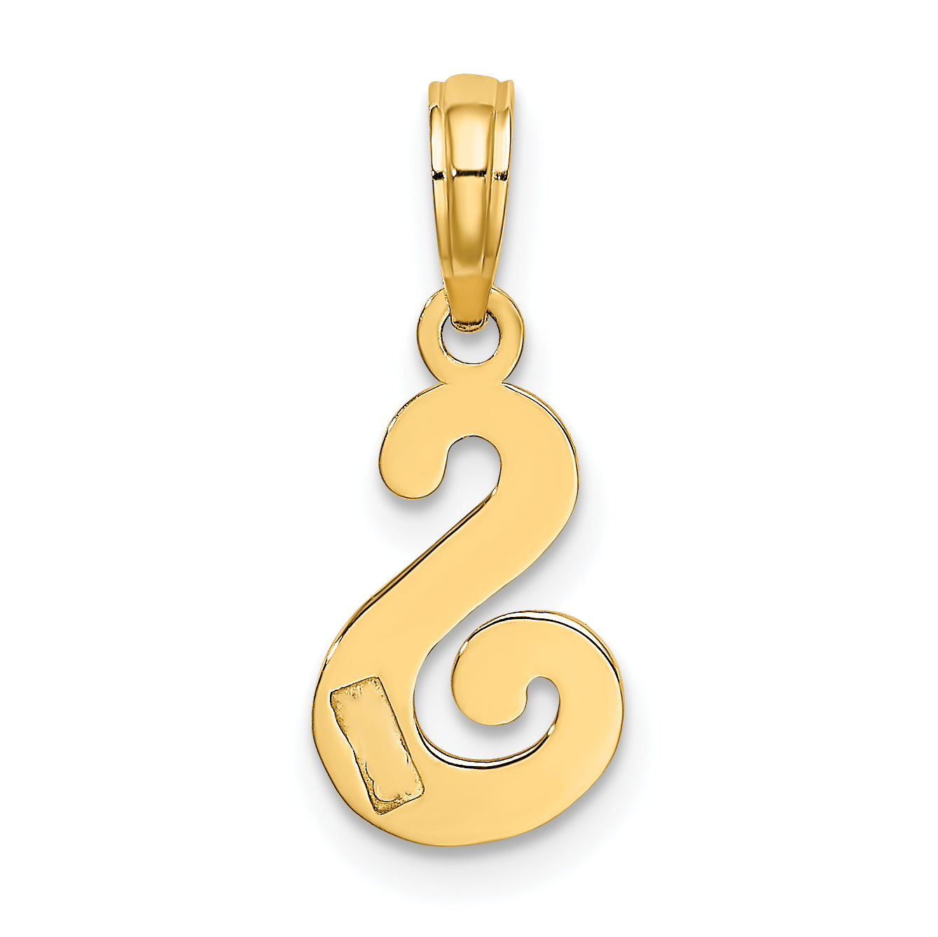 10K Yellow Gold 10K Polished S Script Initial Charm
