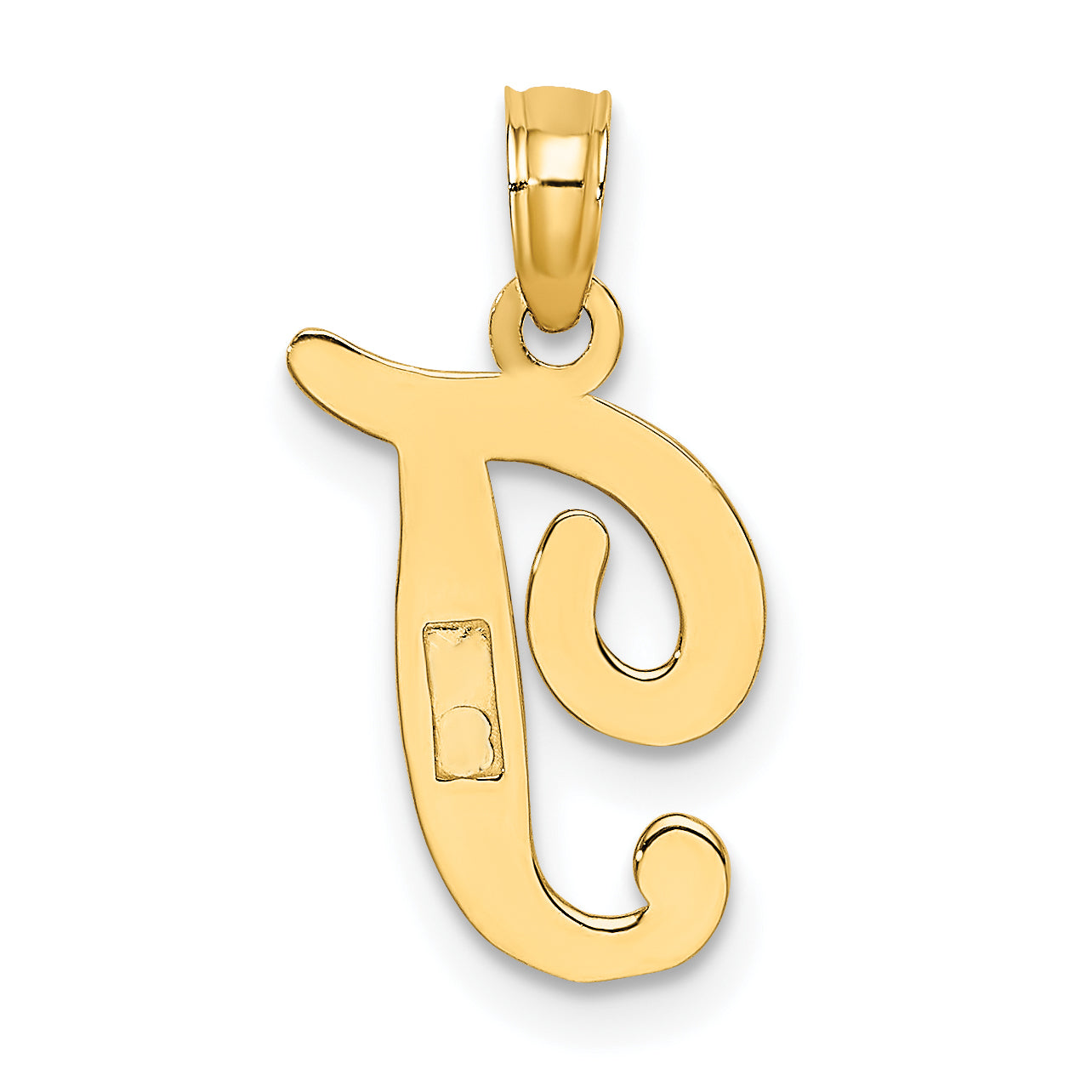 10K Yellow Gold 10K Polished T Script Initial Charm