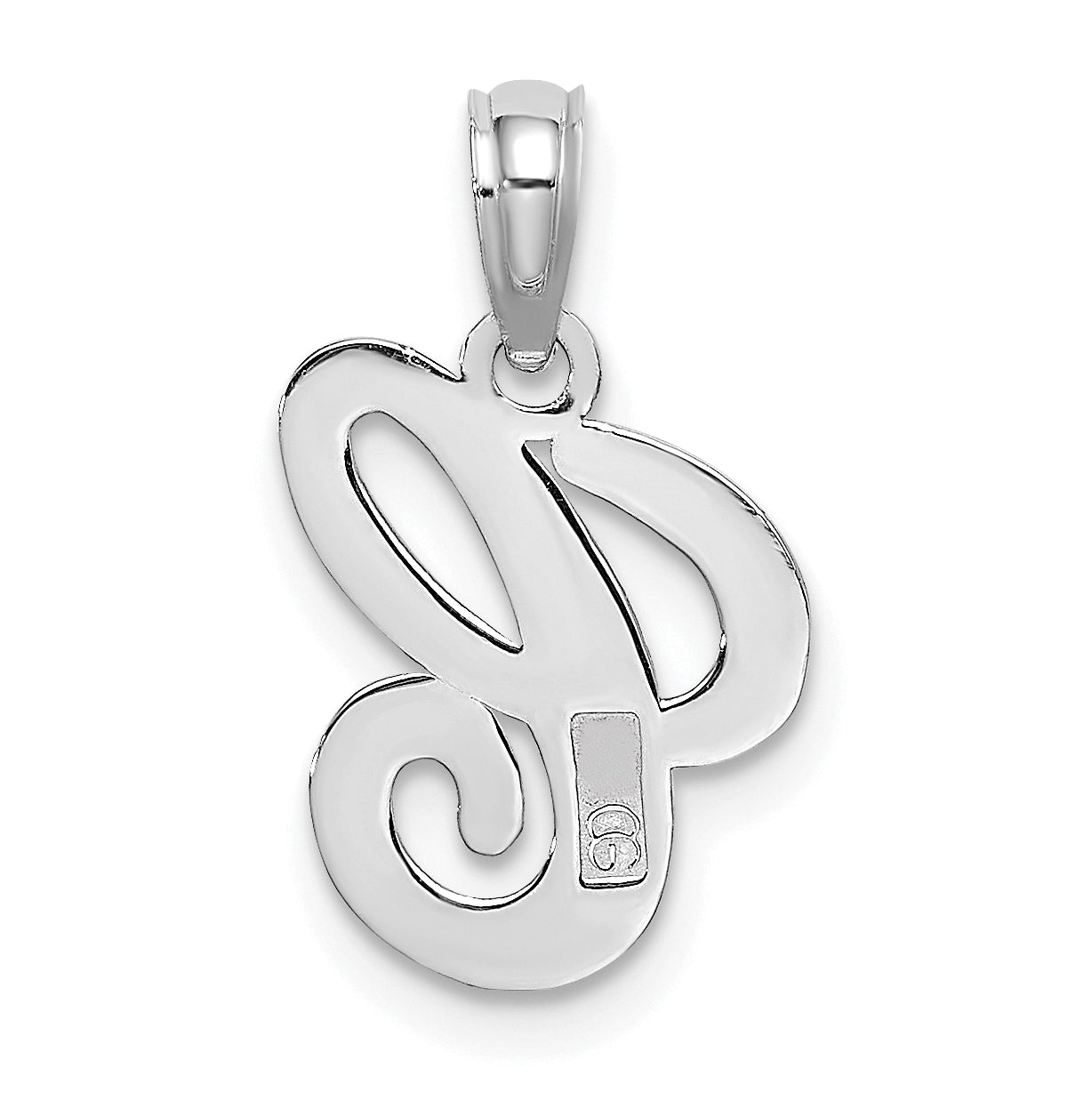 10K White Gold 10K Polished C Script Initial Charm