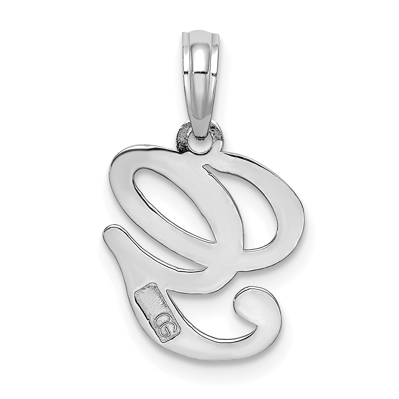 10K White Gold 10K Polished G Script Initial Charm