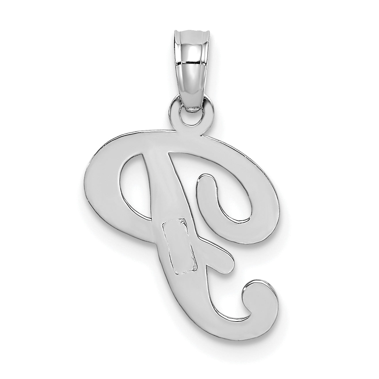 10K White Gold 10K Polished P Script Initial Charm