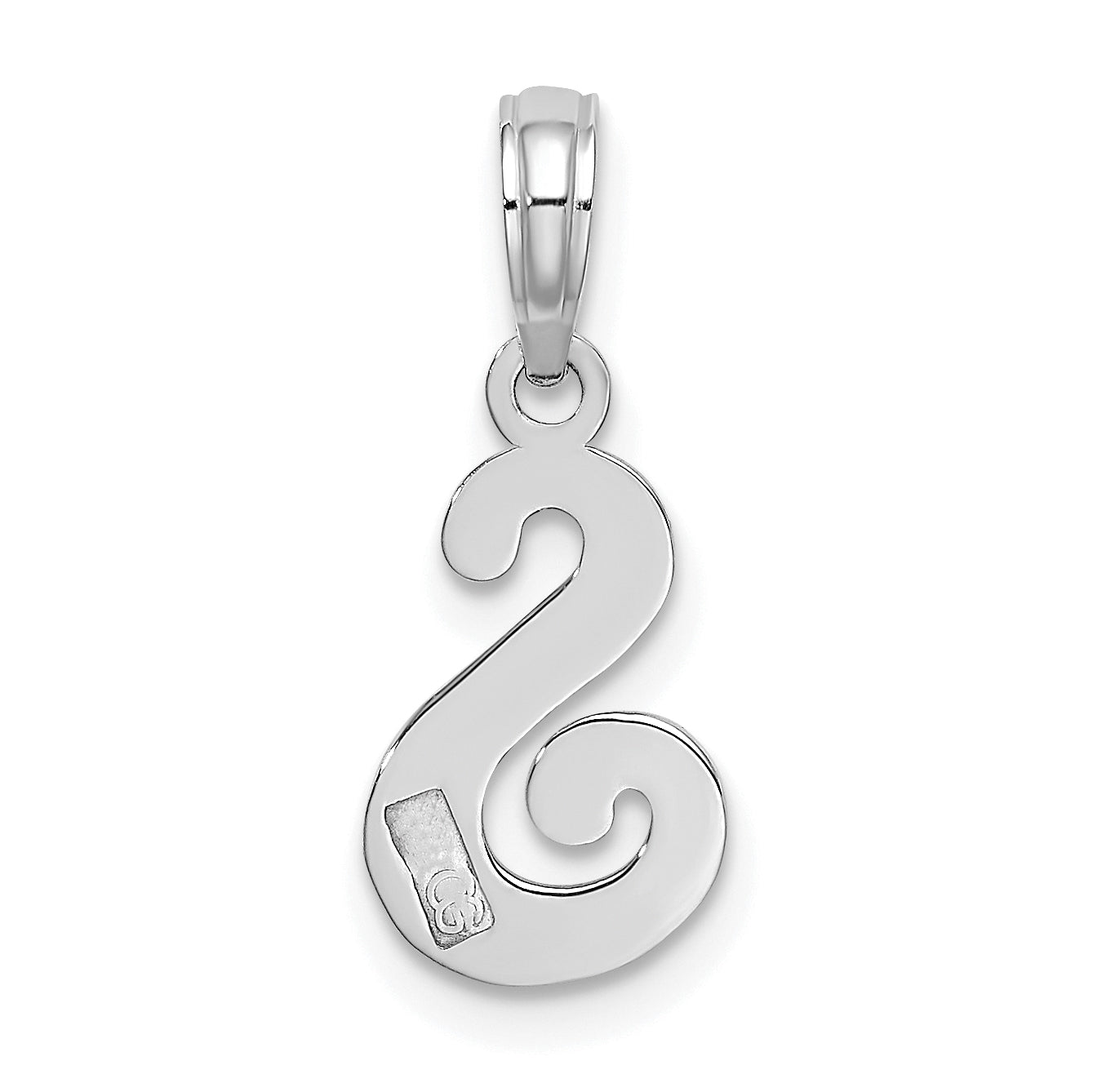 10K White Gold 10K Polished S Script Initial Charm