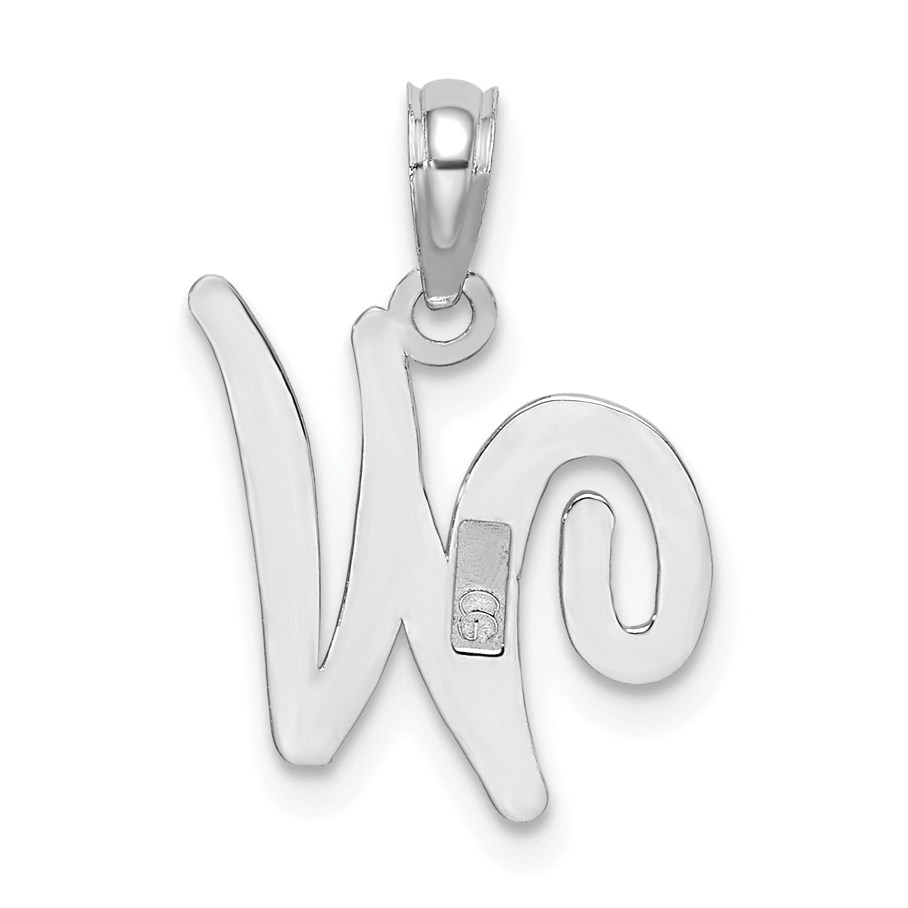 10K White Gold 10K Polished W Script Initial Charm