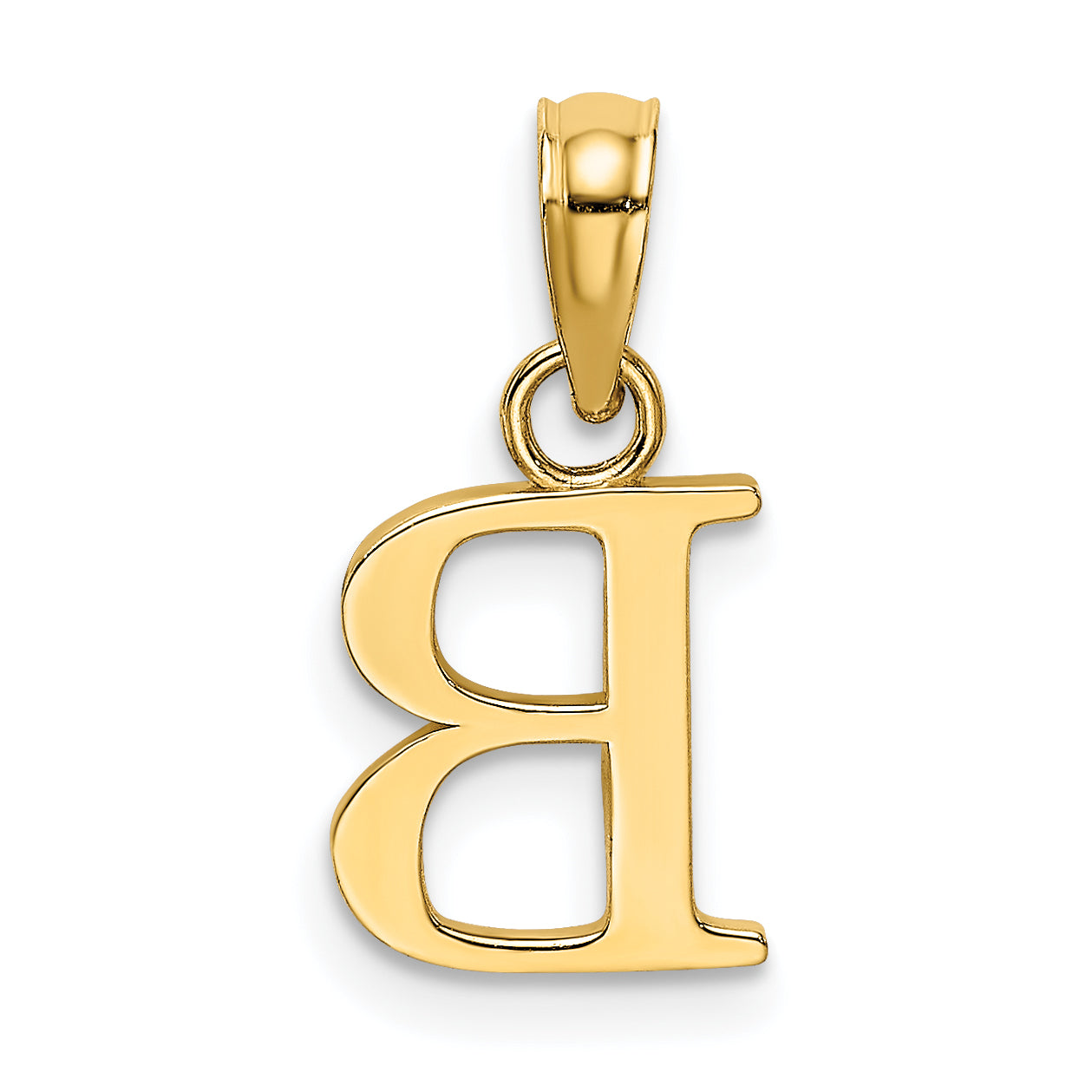 10K Yellow Gold 10K Polished B Block Initial Charm