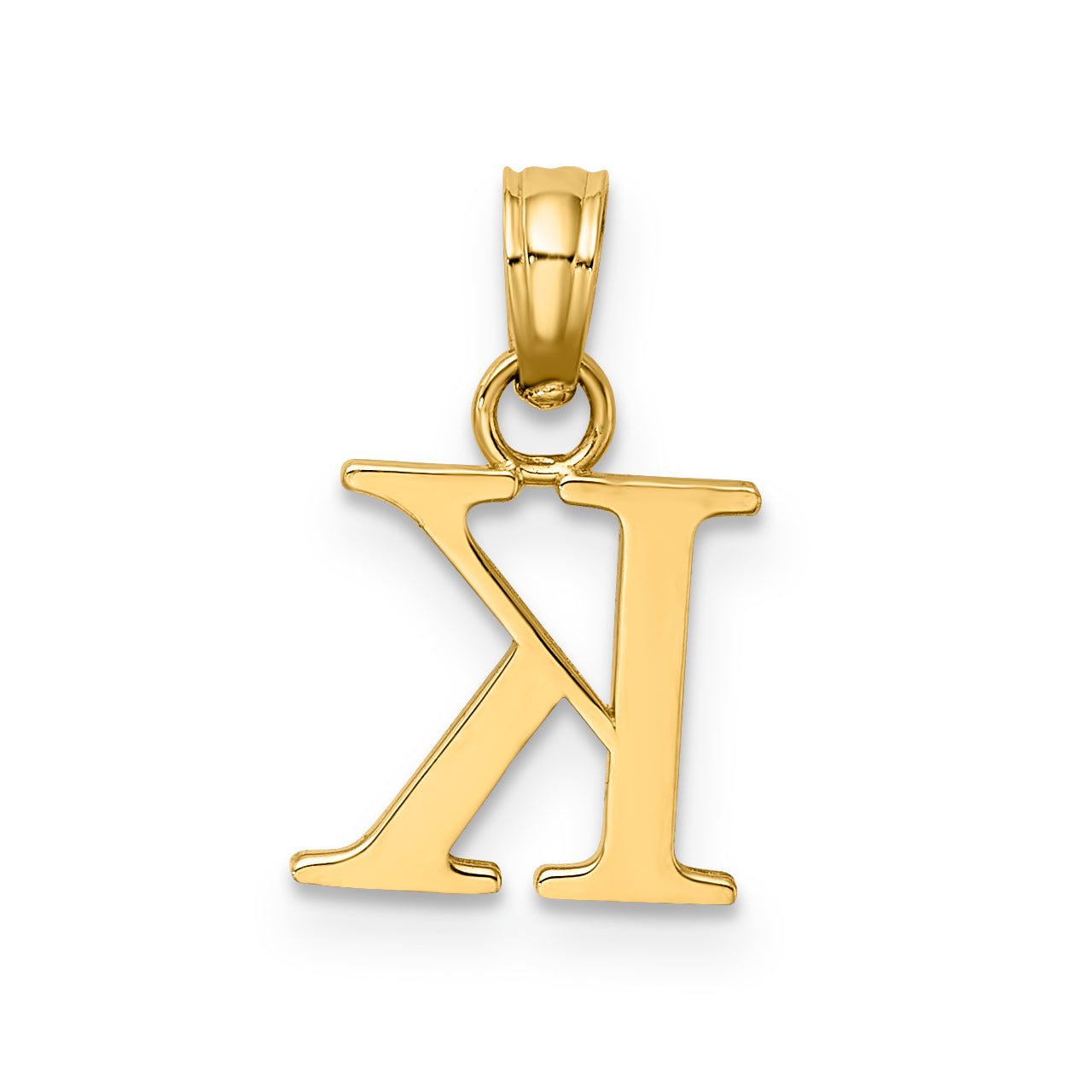 10K Yellow Gold 10K Polished K Block Initial Charm