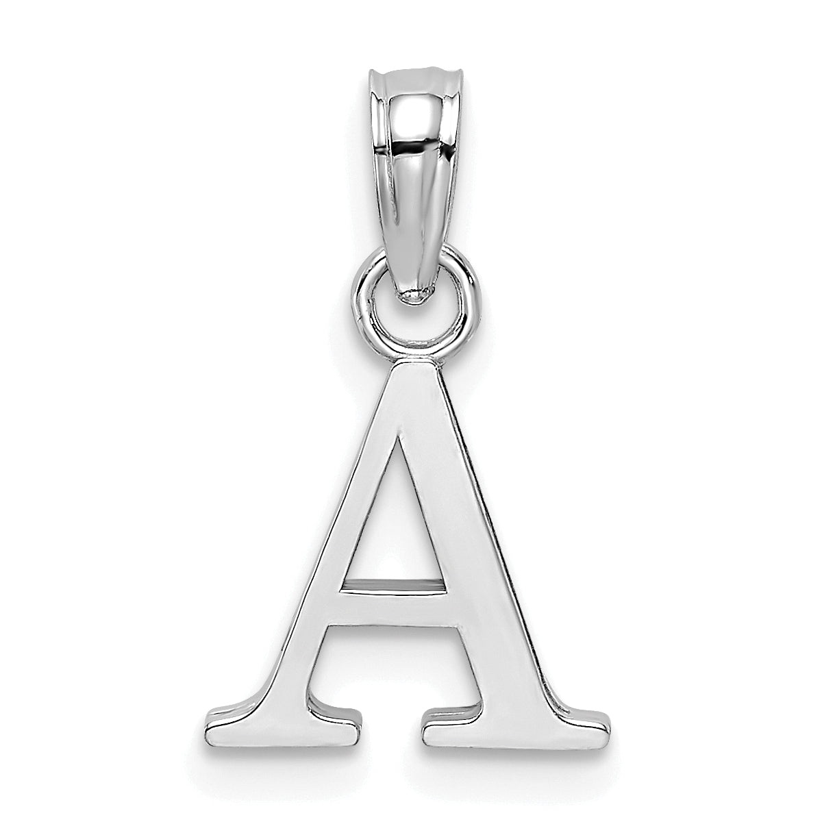 10K White Gold 10Kw A Block Initial Charm