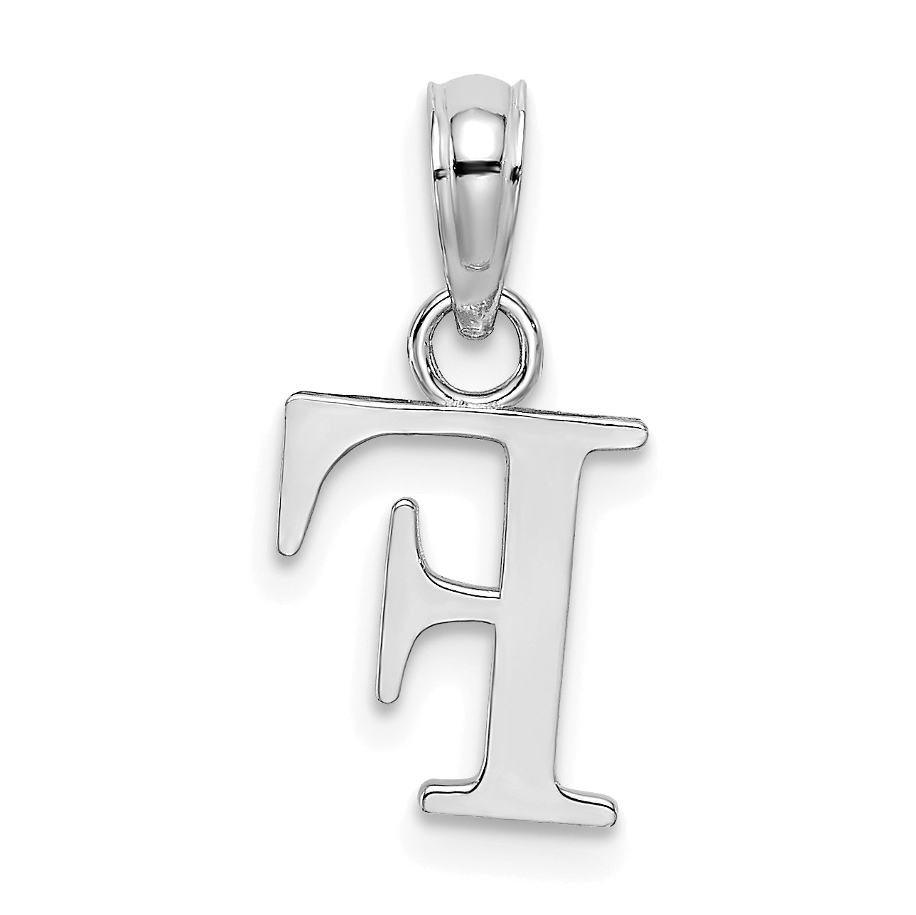 10K White Gold 10K Polished F Block Initial Charm