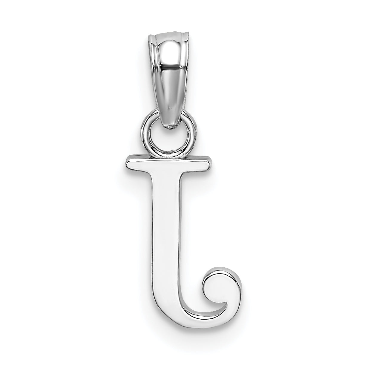 10K White Gold 10K Polished J Block Initial Charm