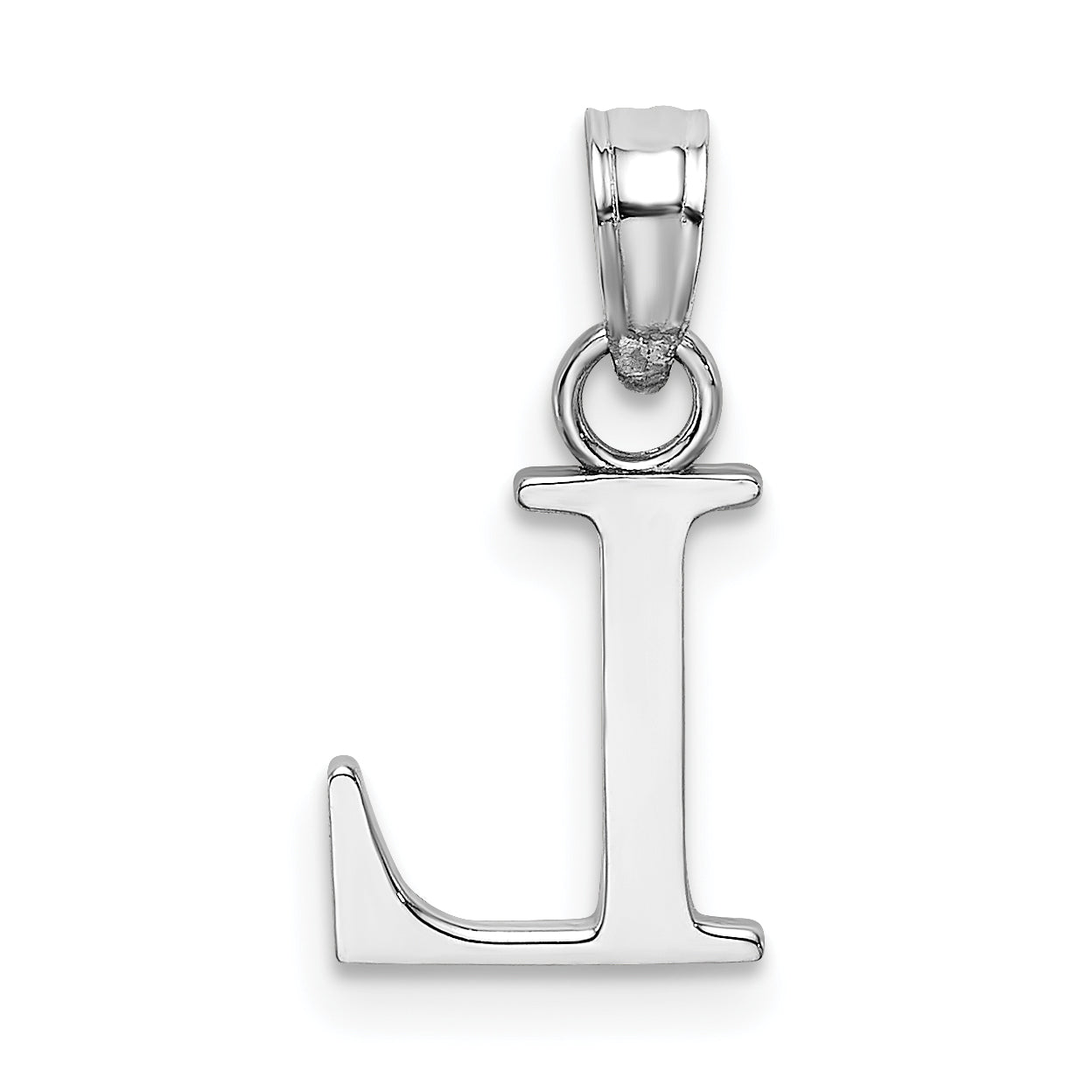 10K White Gold 10K Polished L Block Initial Charm