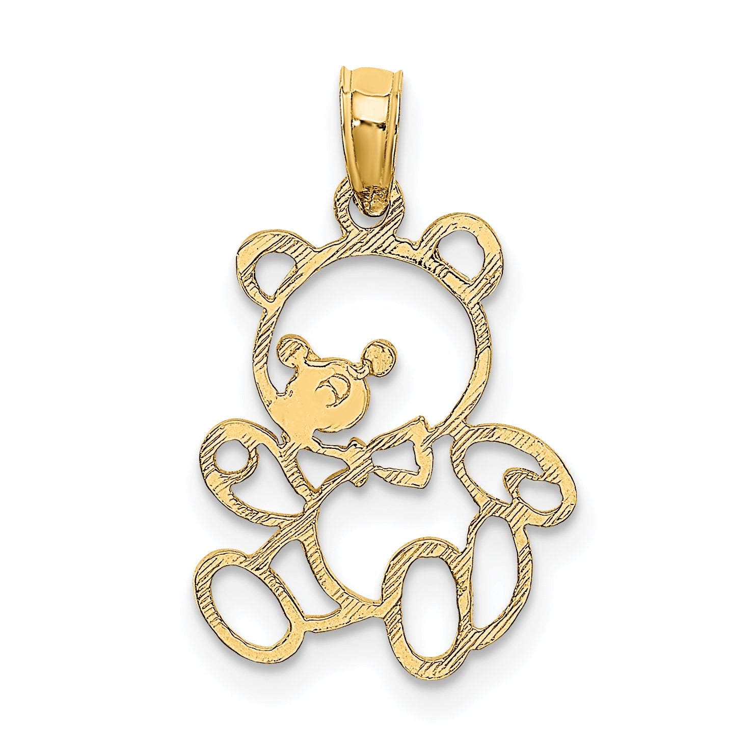 10K Yellow Gold 10K Cut Out Teddy Bear Charm