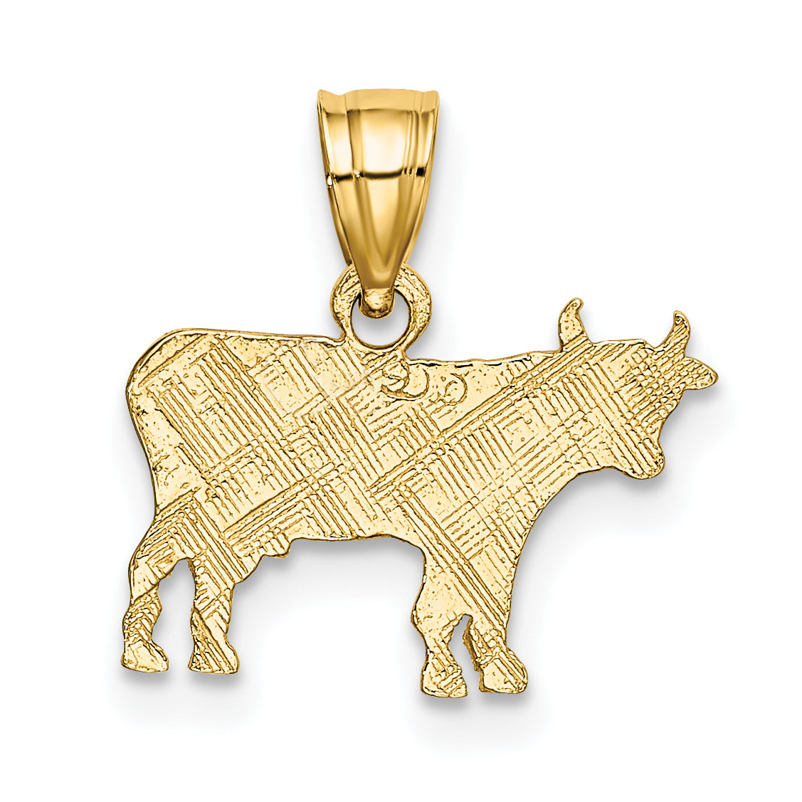 10K Yellow Gold 10K Flat And Engraved Cow Charm