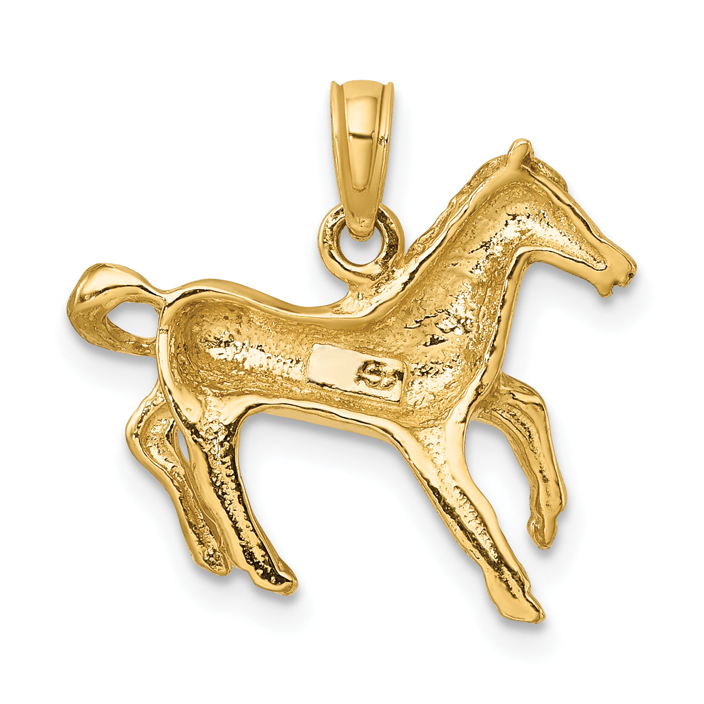 10K Yellow Gold 10K 2-D Galloping Horse Charm