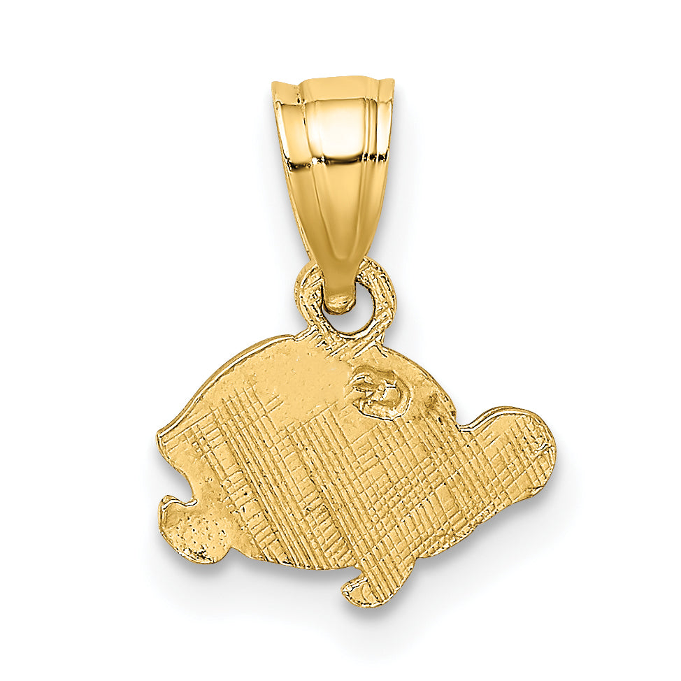 10K Yellow Gold 10K Flat And Engraved Mini Turtle Charm
