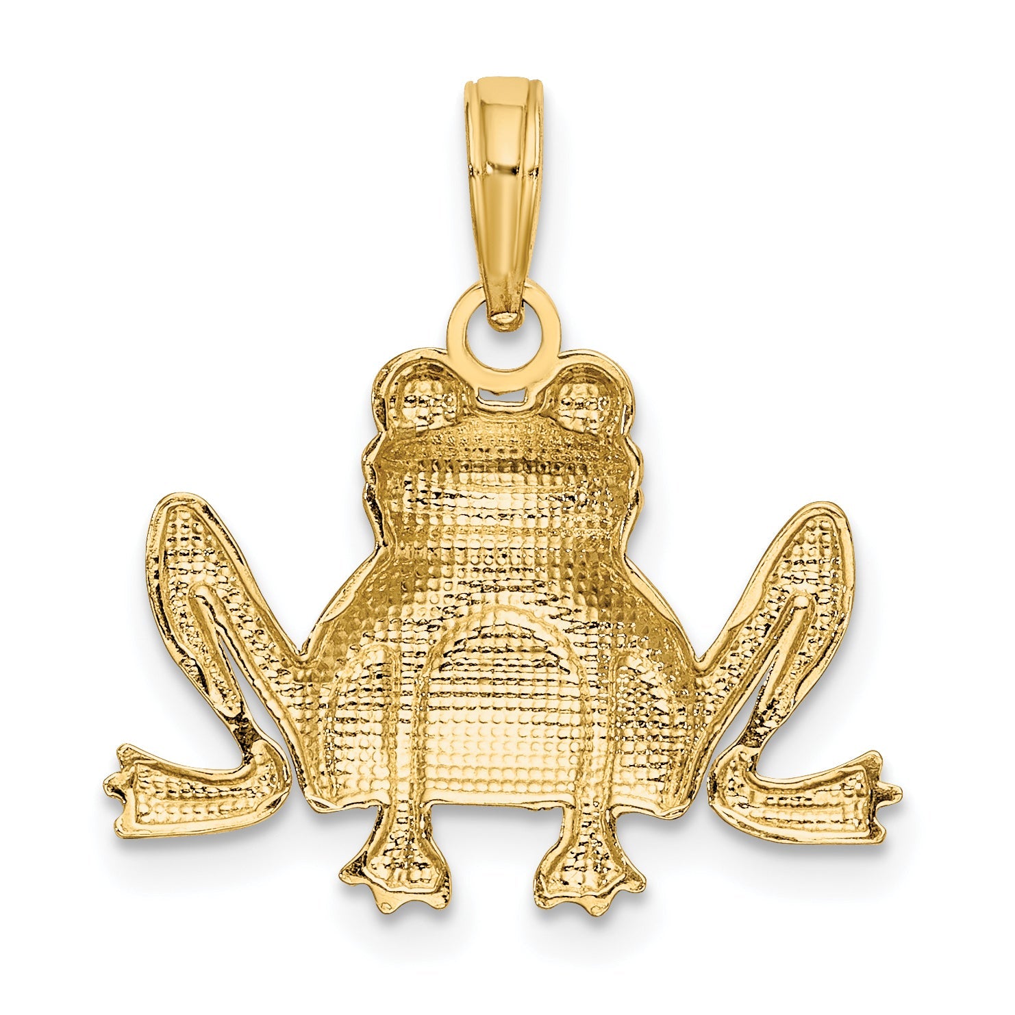 10K Yellow Gold 10K Textured Sitting Frog Charm