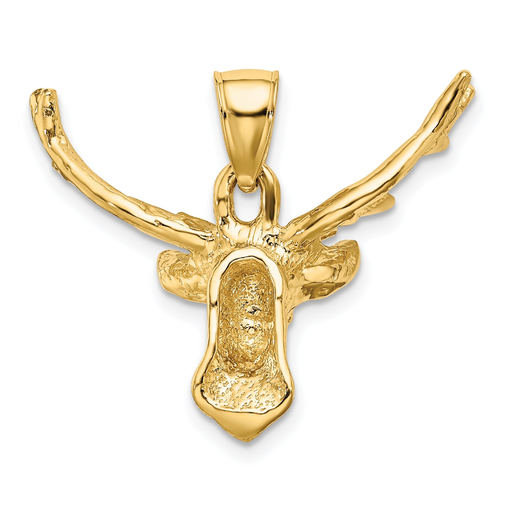 10K Yellow Gold 10K 2-D Deer Head 8 Point Buck Charm