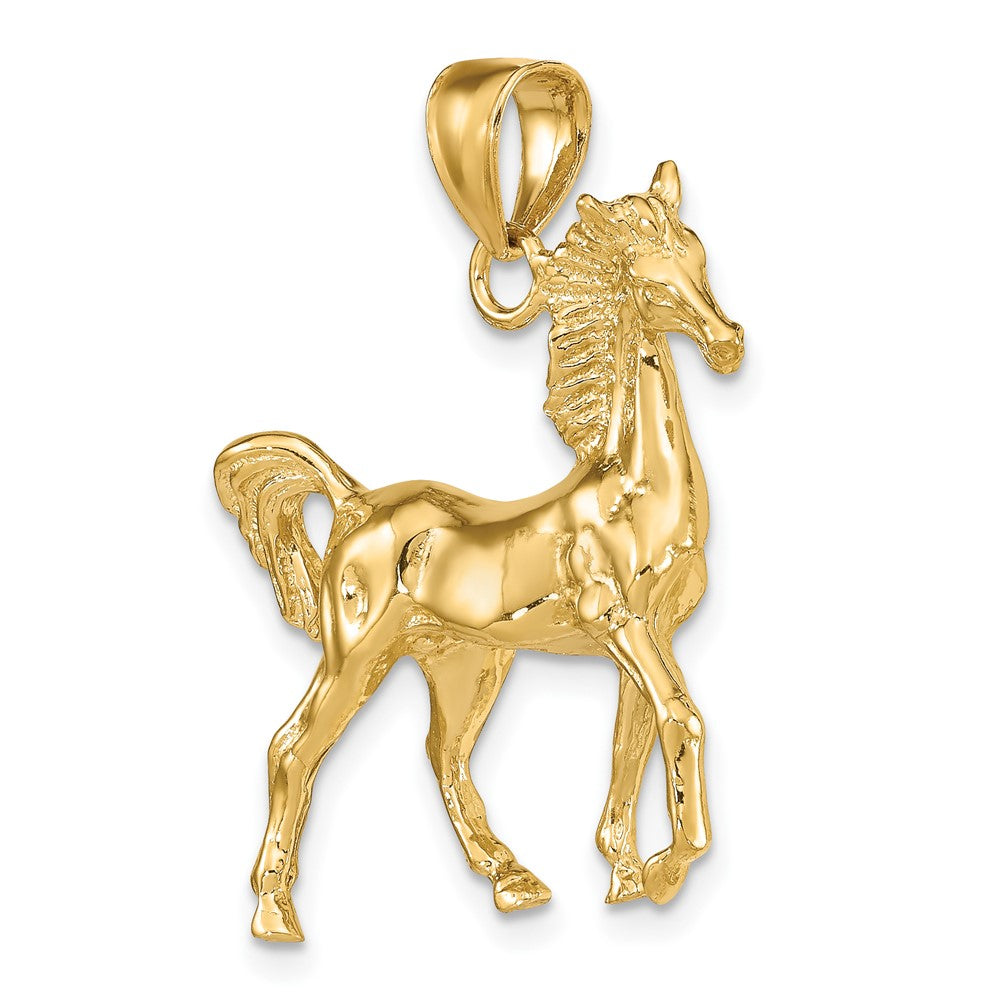 10K Yellow Gold 10K 3-D Polished Horse Charm